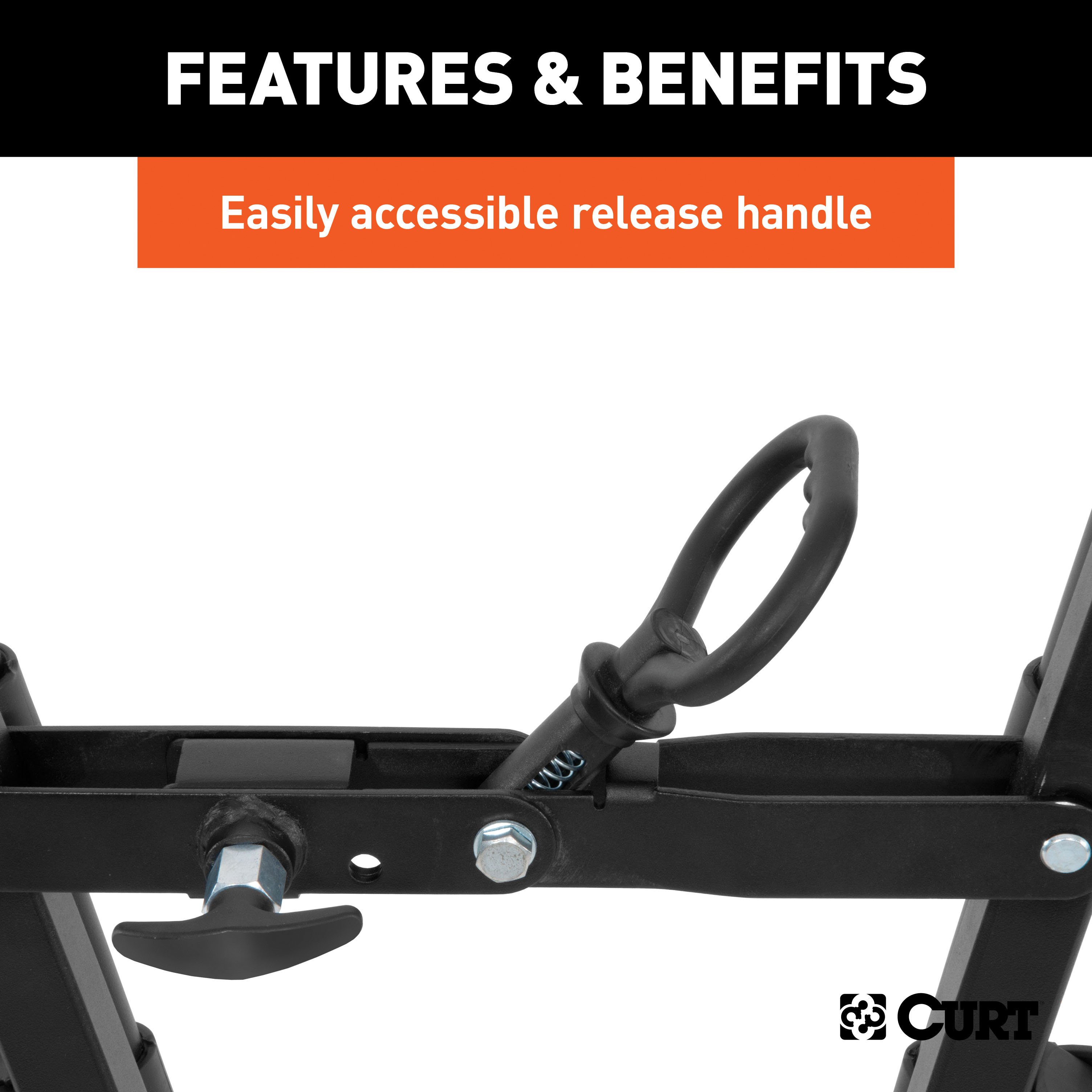 CURT 18013 Clamp-On Trailer Hitch Bike Rack Mount, Fits 2-Inch Shank, 3 Bicycles thumbnail 4