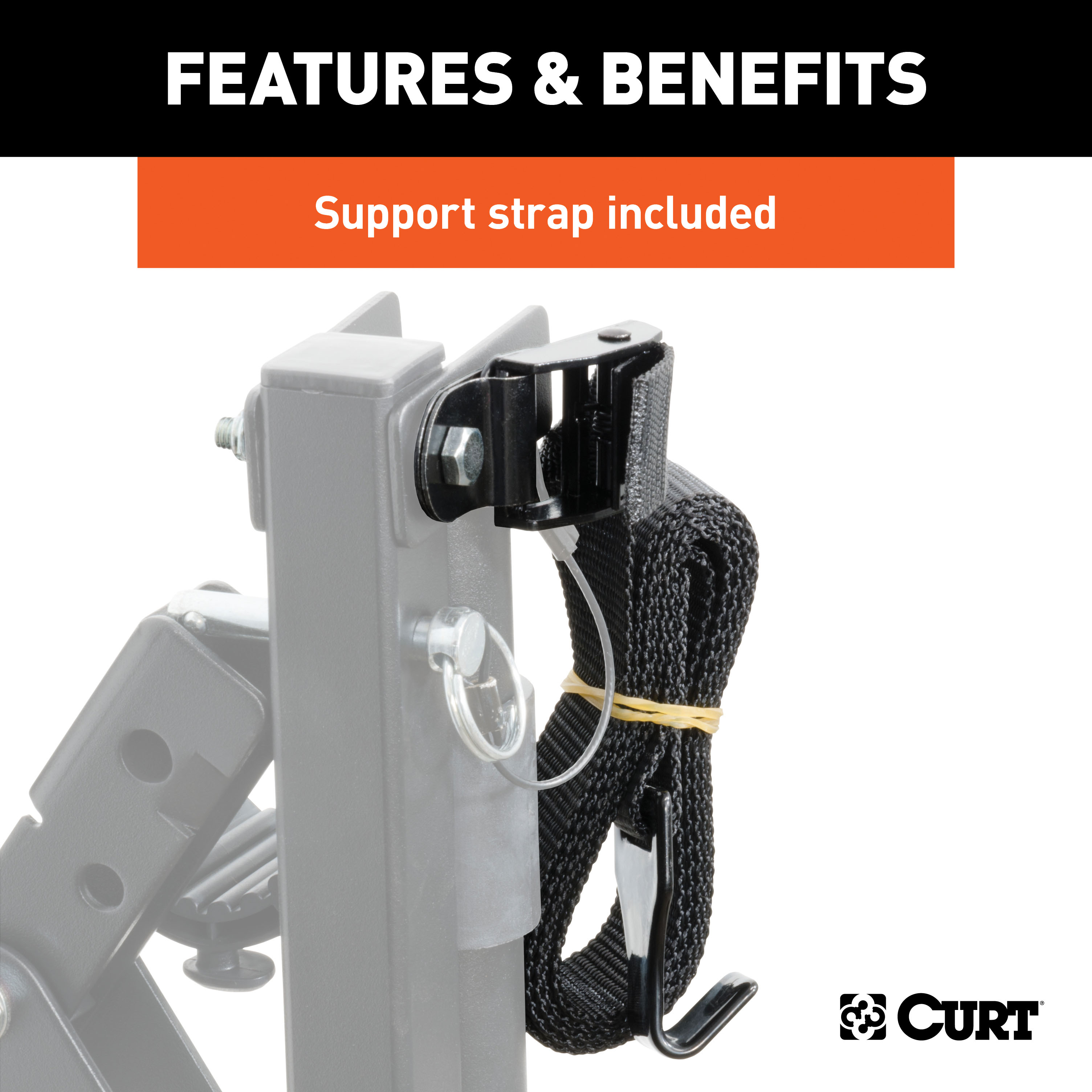CURT 18013 Clamp-On Trailer Hitch Bike Rack Mount, Fits 2-Inch Shank, 3 Bicycles thumbnail 7