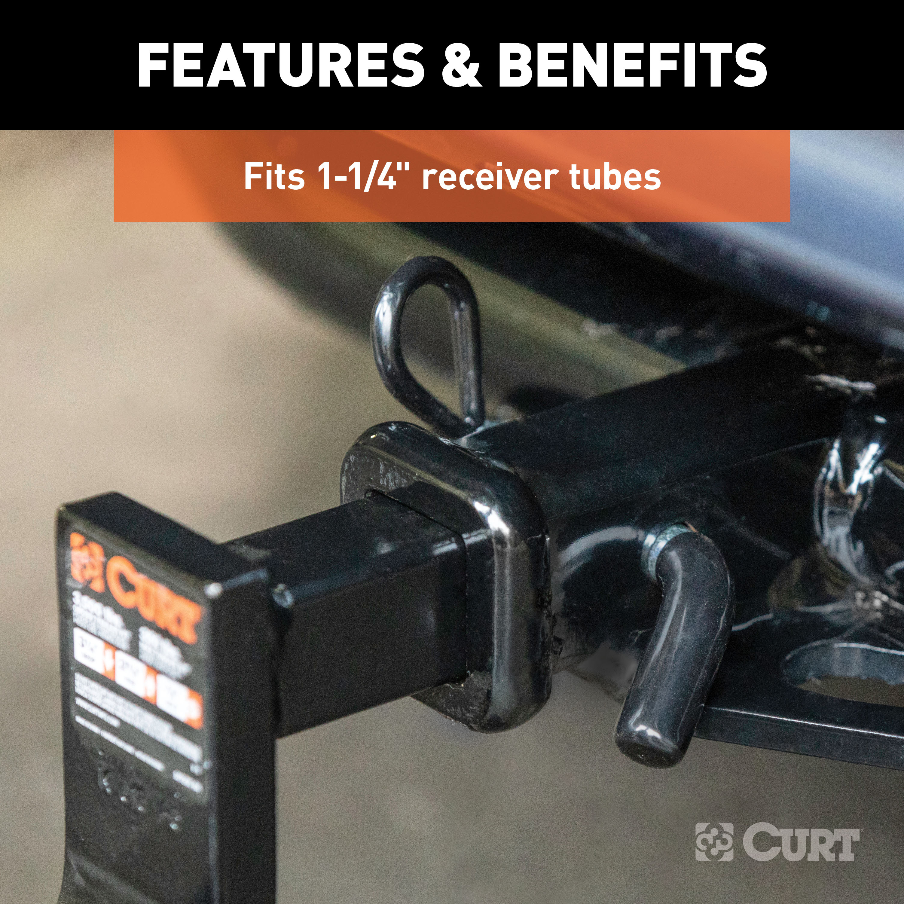 CURT 21411 Trailer Hitch Pin & Clip with Vinyl-Coated Grip, 1/2-Inch Diameter, Fits 1-1/4-Inch Receiver thumbnail 6