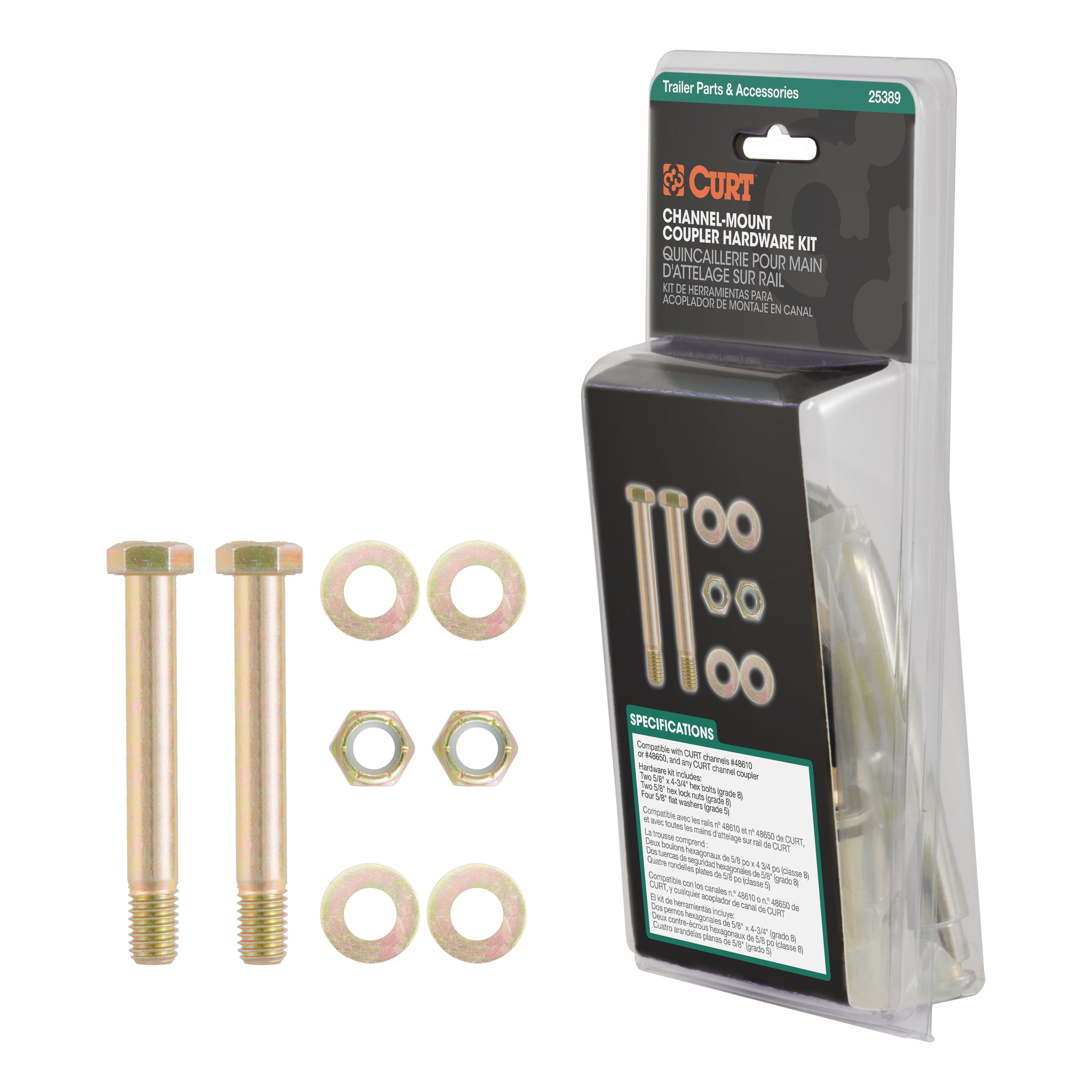 CURT 25389 Channel-Mount Adjustable Trailer Coupler Hardware Kit thumbnail 0