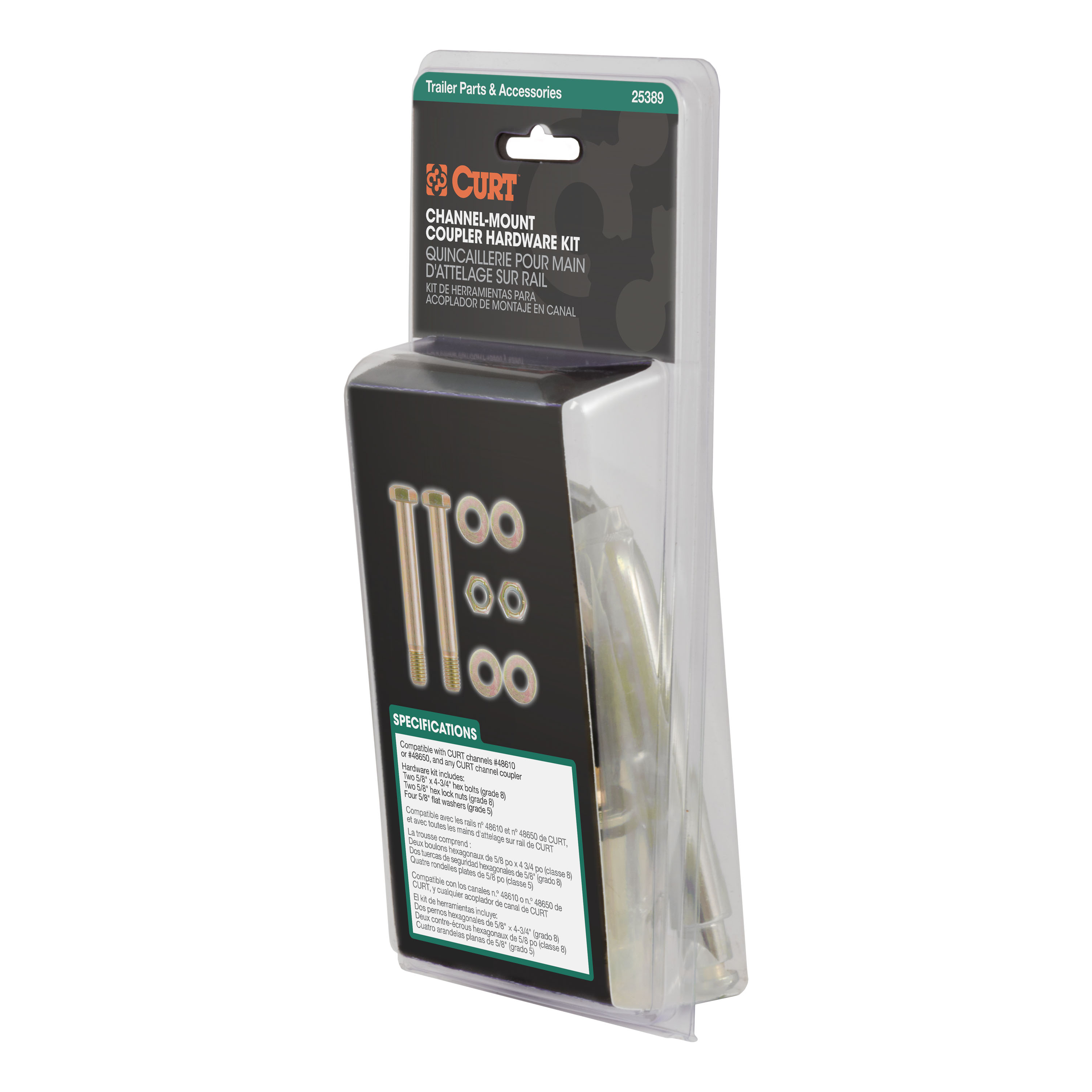 CURT 25389 Channel-Mount Adjustable Trailer Coupler Hardware Kit thumbnail 1