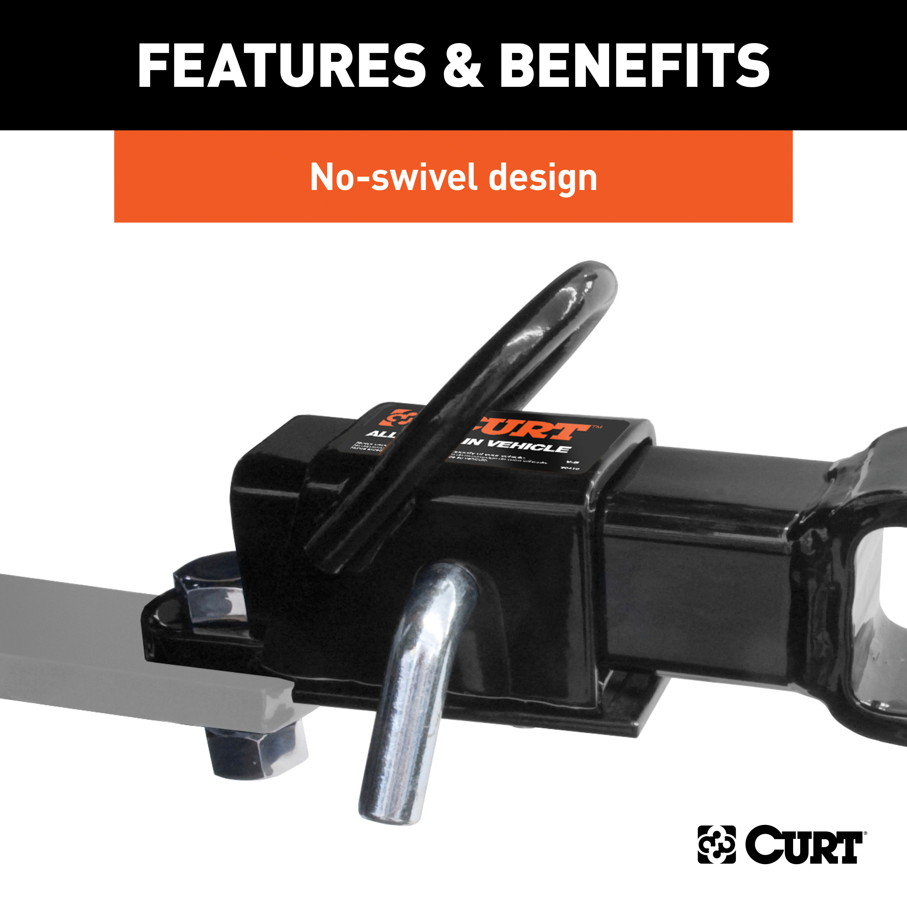 CURT 45038 3-in-1 UTV, ATV Trailer Hitch Mount with 2-Inch Receiver Adapter, 2-Inch Ball, Clevis Pin, 5/8-Inch Hole thumbnail 5