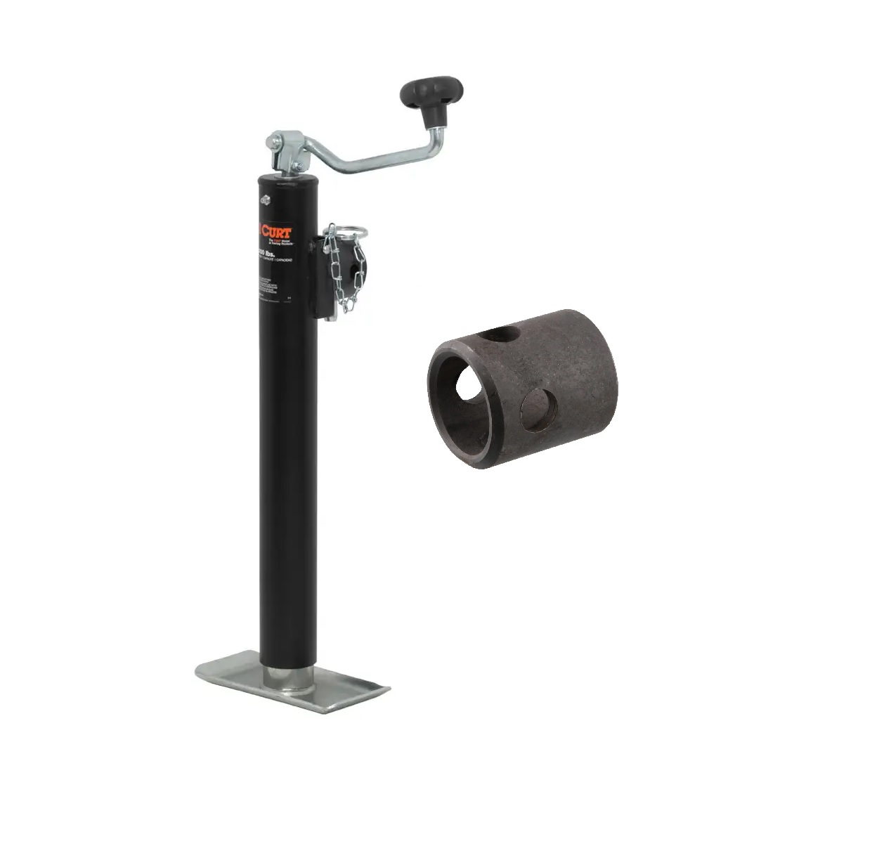 CURT 28320 Weld-On Pipe-Mount Swivel Trailer Jack, 3,000 lbs. Support Capacity, 10-3/4 Inches Vertical Travel thumbnail 0