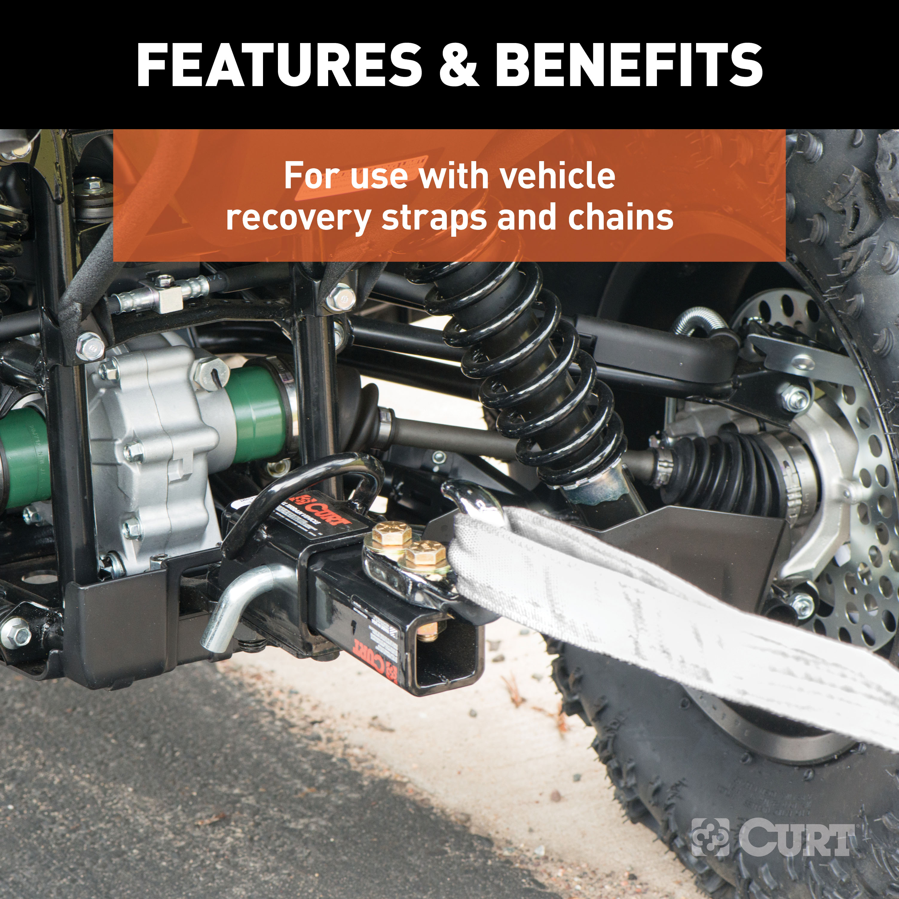 CURT 45825 Tow Hook Trailer Hitch Ball Mount, Fits 2-Inch Receiver, 10K thumbnail 3