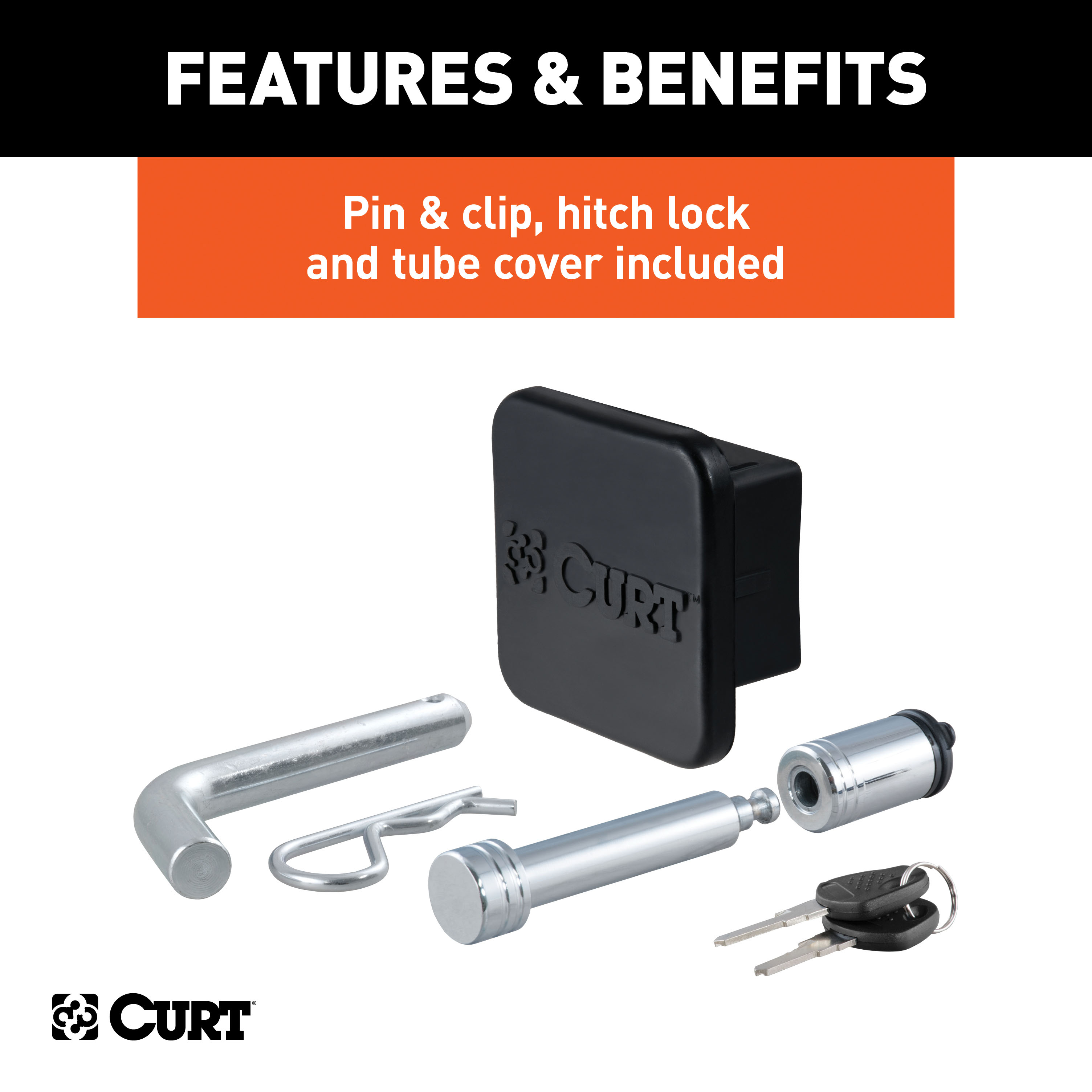 CURT 45554 Trailer Hitch Mount, 2-Inch Ball, Lock, Fits 2-In Receiver, 7,500 lbss, 4" Drop, Cap thumbnail 4