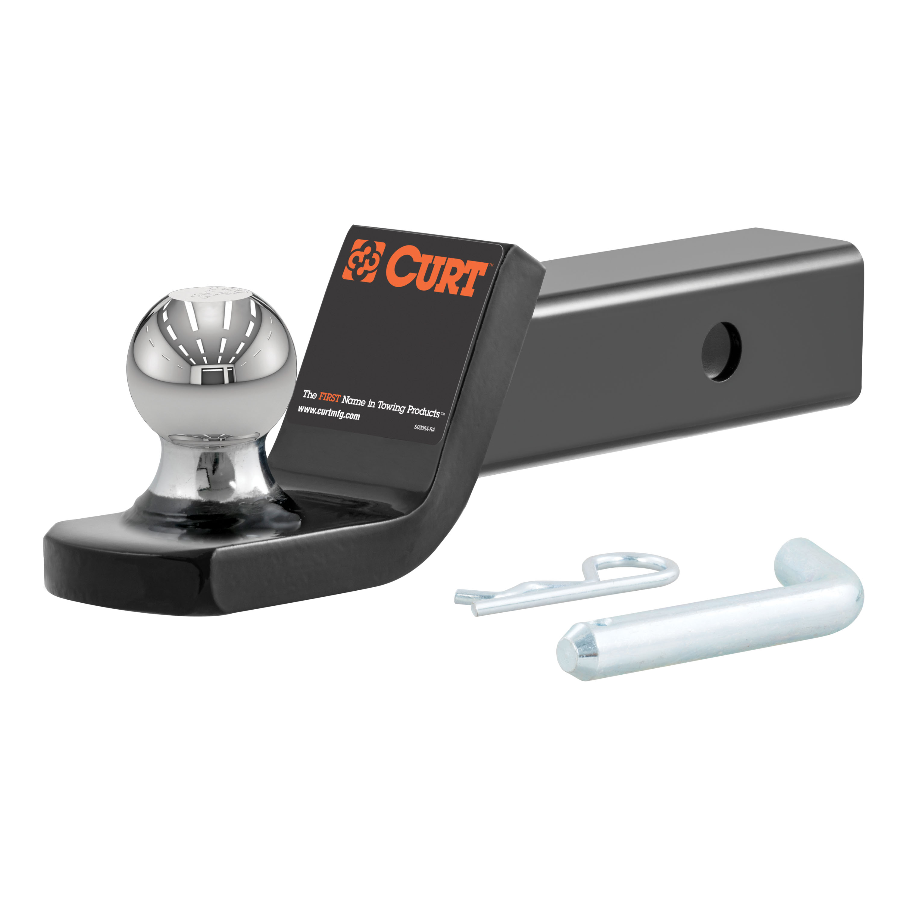 CURT 45131 Fusion Trailer Hitch Mount with 1-7/8-Inch Ball & Pin, Fits 2-Inch Receiver, 5,000 lbss, 2-In Drop thumbnail 0