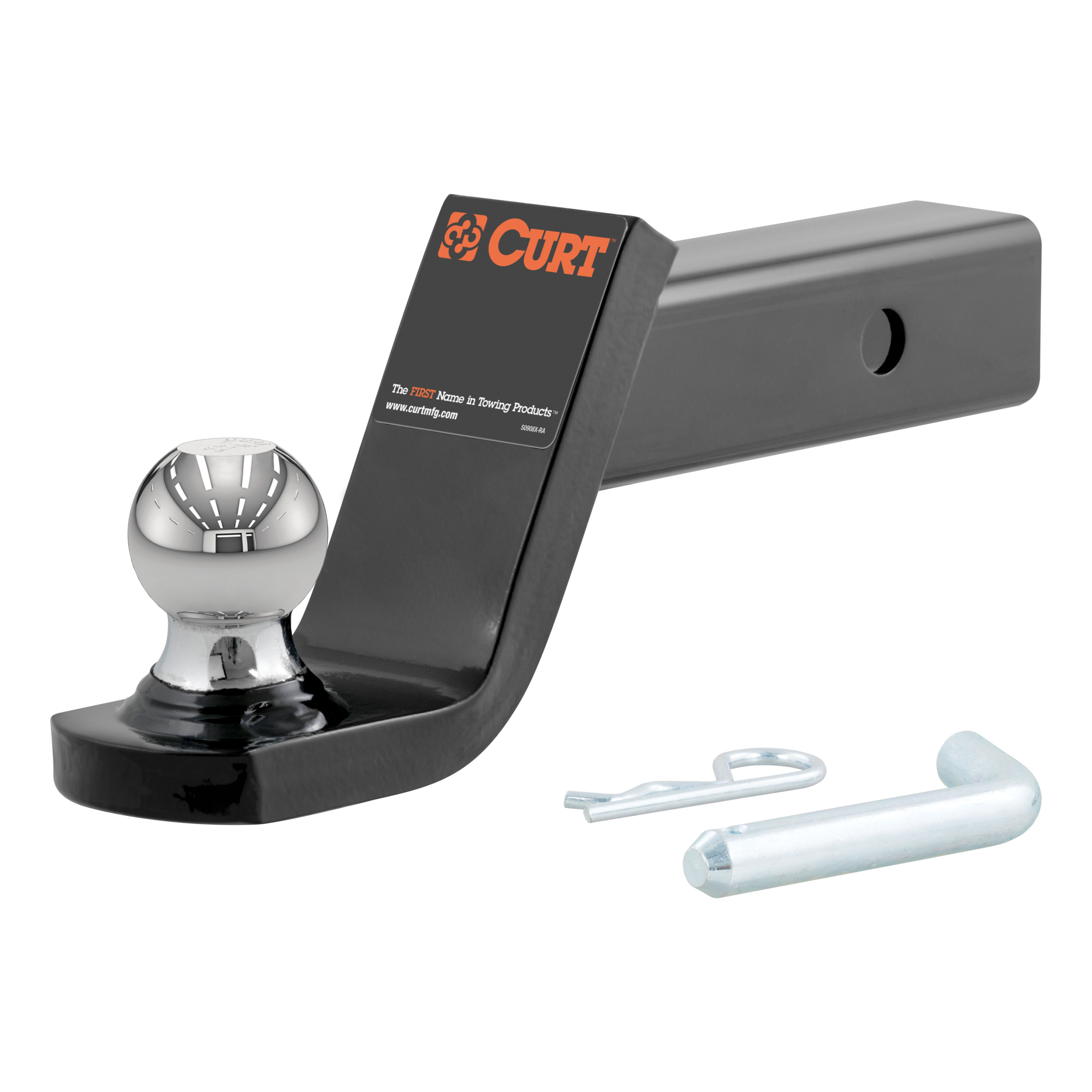 CURT 45151 Fusion Trailer Hitch Mount with 1-7/8-Inch Ball & Pin, Fits 2-Inch Receiver, 5,000 lbss, 4-Inch Drop thumbnail 0