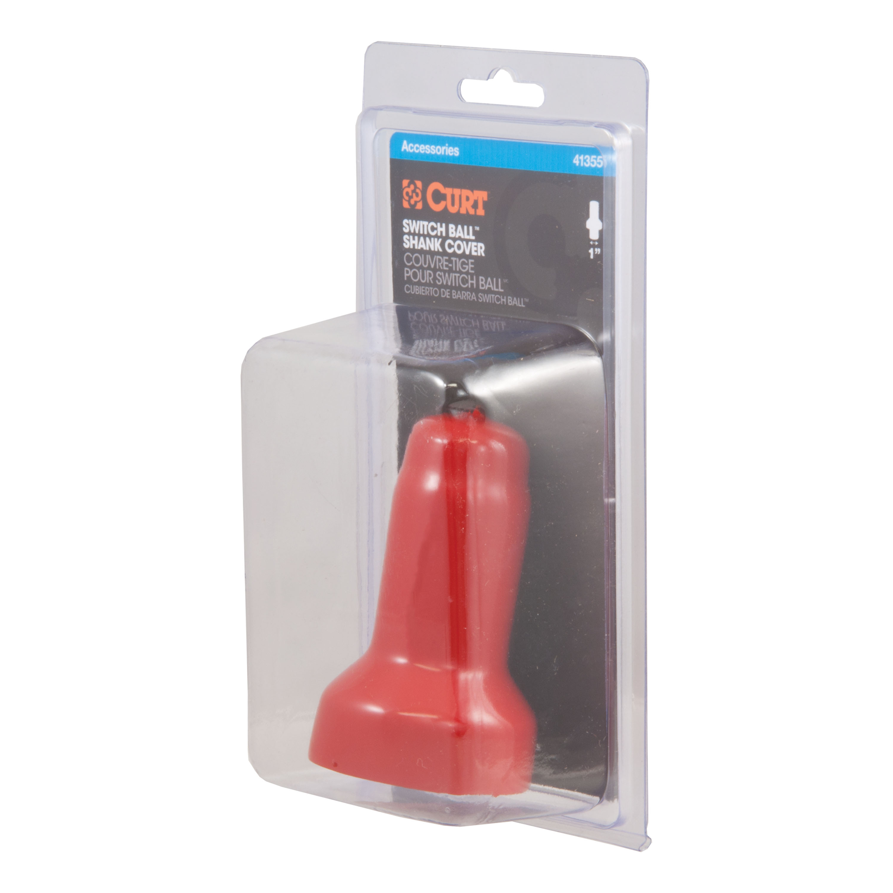 CURT 41353 Red Rubber Switch Ball Cover, Fits 1-Inch Neck, 3/4-In Threaded Shank thumbnail 2
