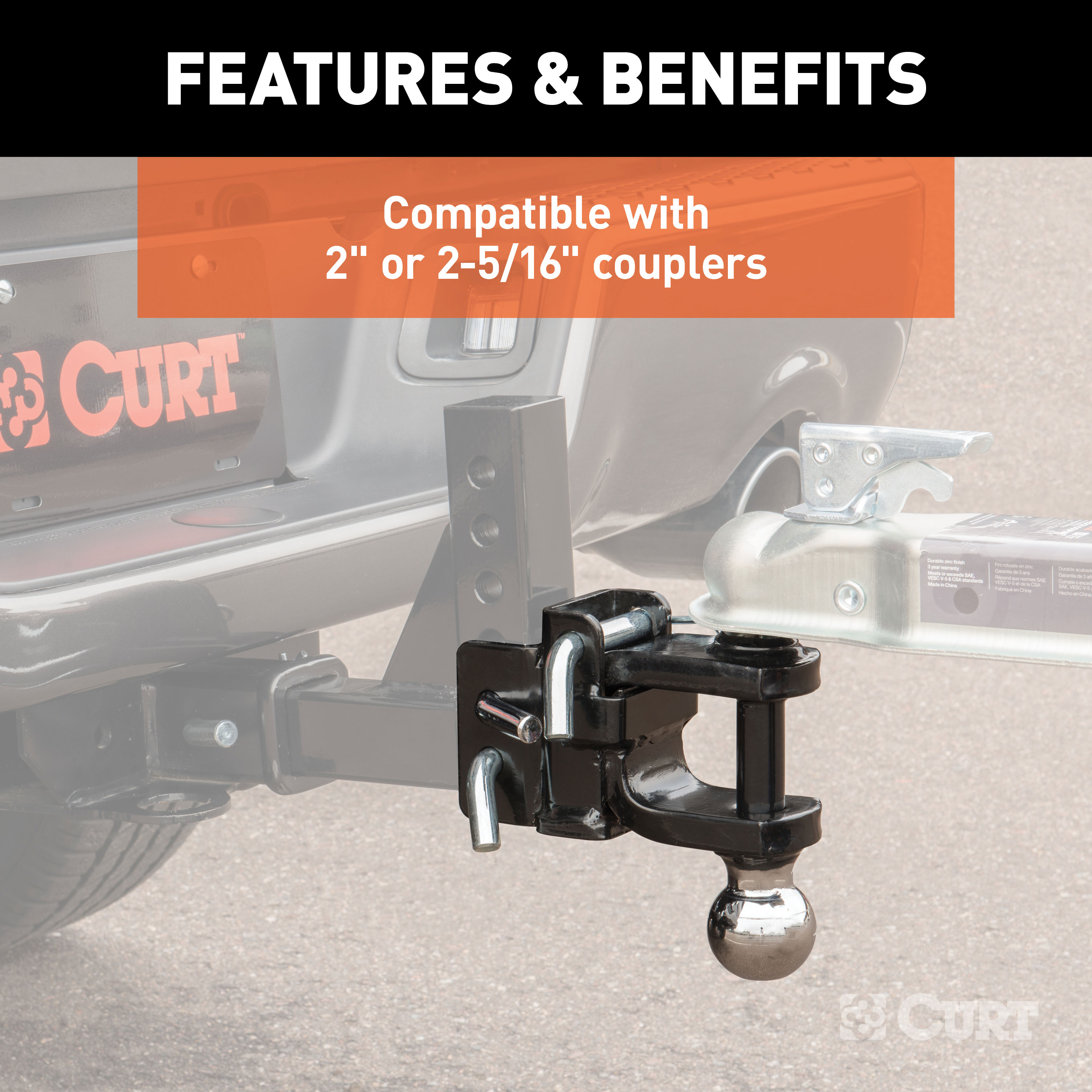 CURT 45008 Replacement Head for Adjustable Trailer Hitch Ball Mount #45049 thumbnail 4