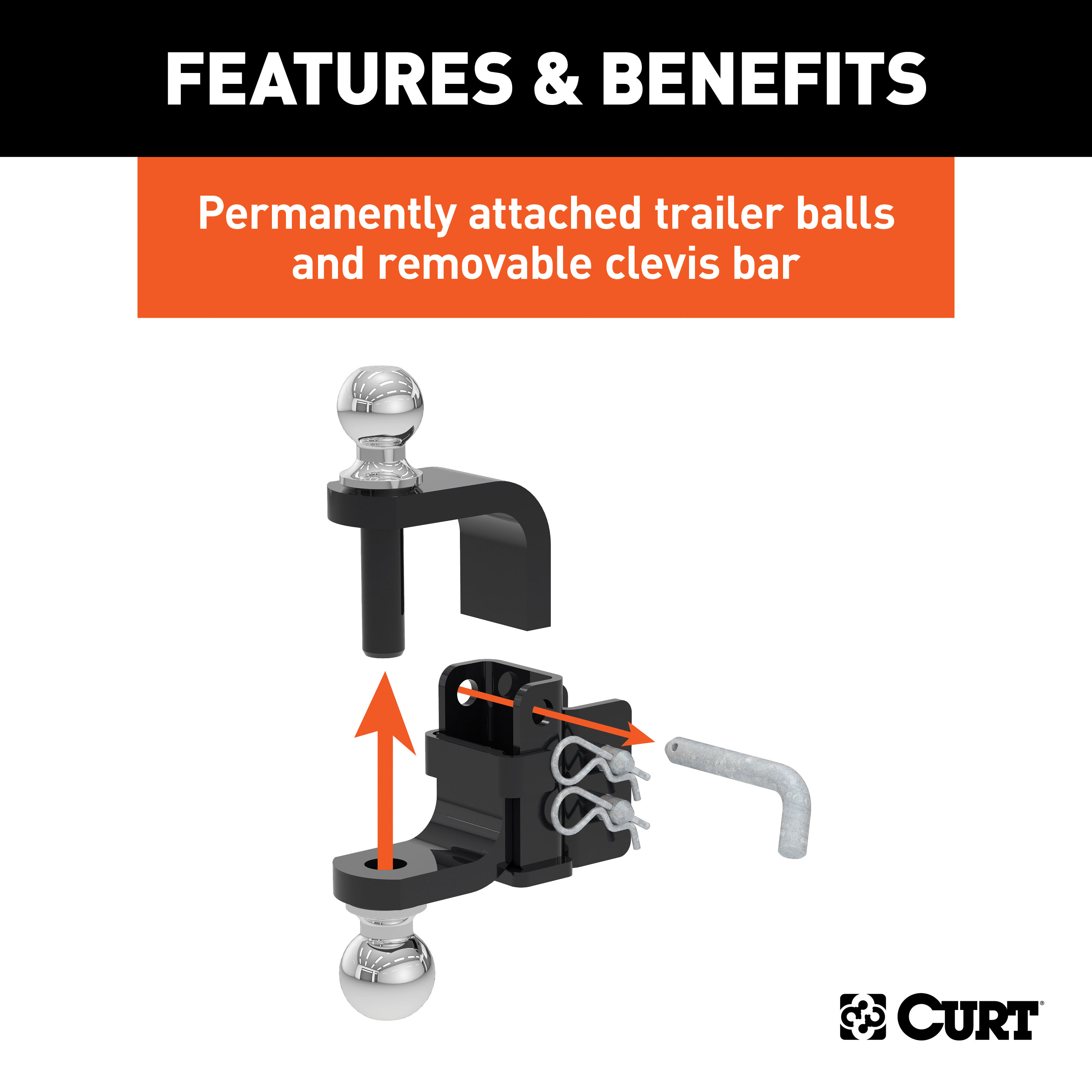 CURT 45008 Replacement Head for Adjustable Trailer Hitch Ball Mount #45049 thumbnail 3