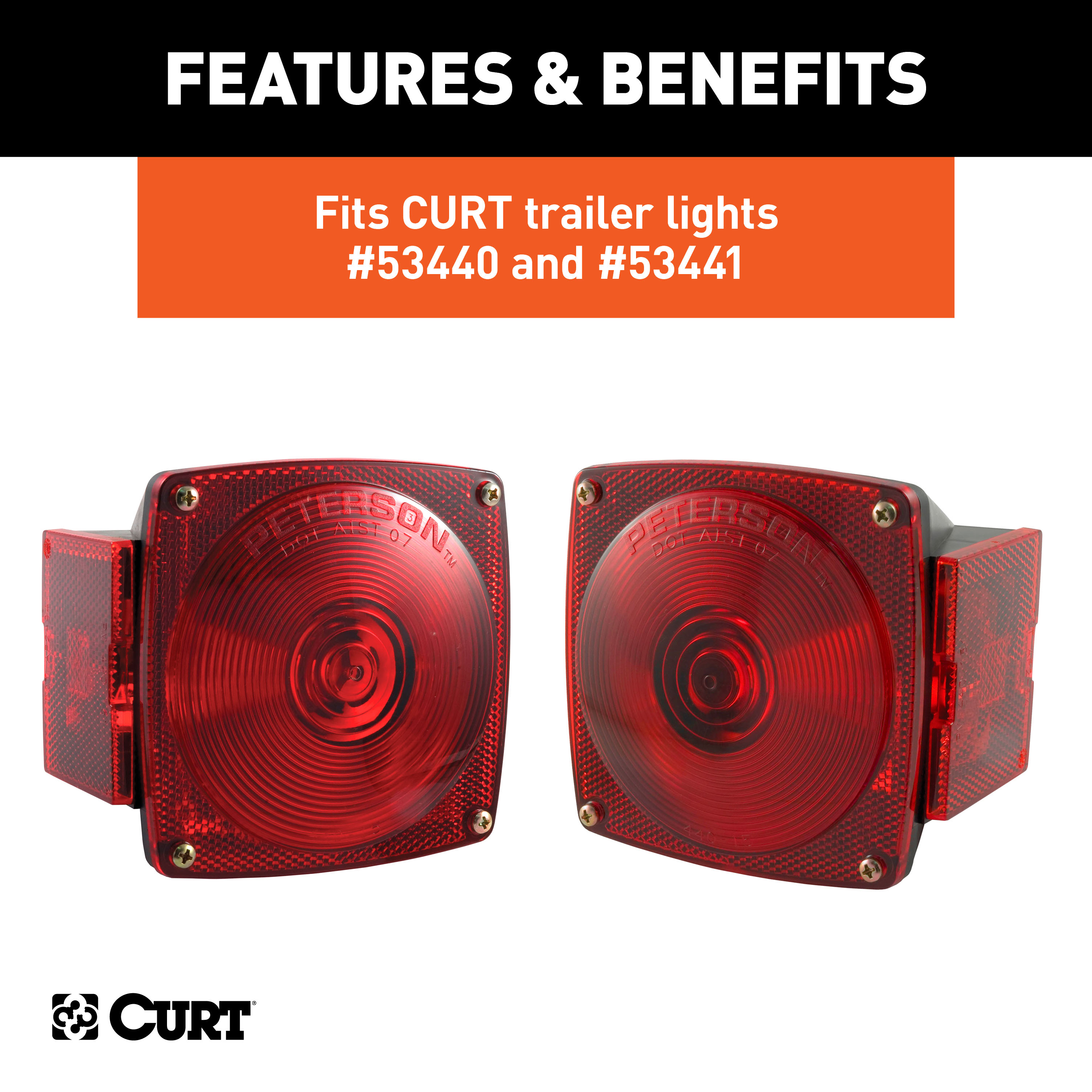 CURT 53515 Replacement Red Side Trailer Light Lens thumbnail 3