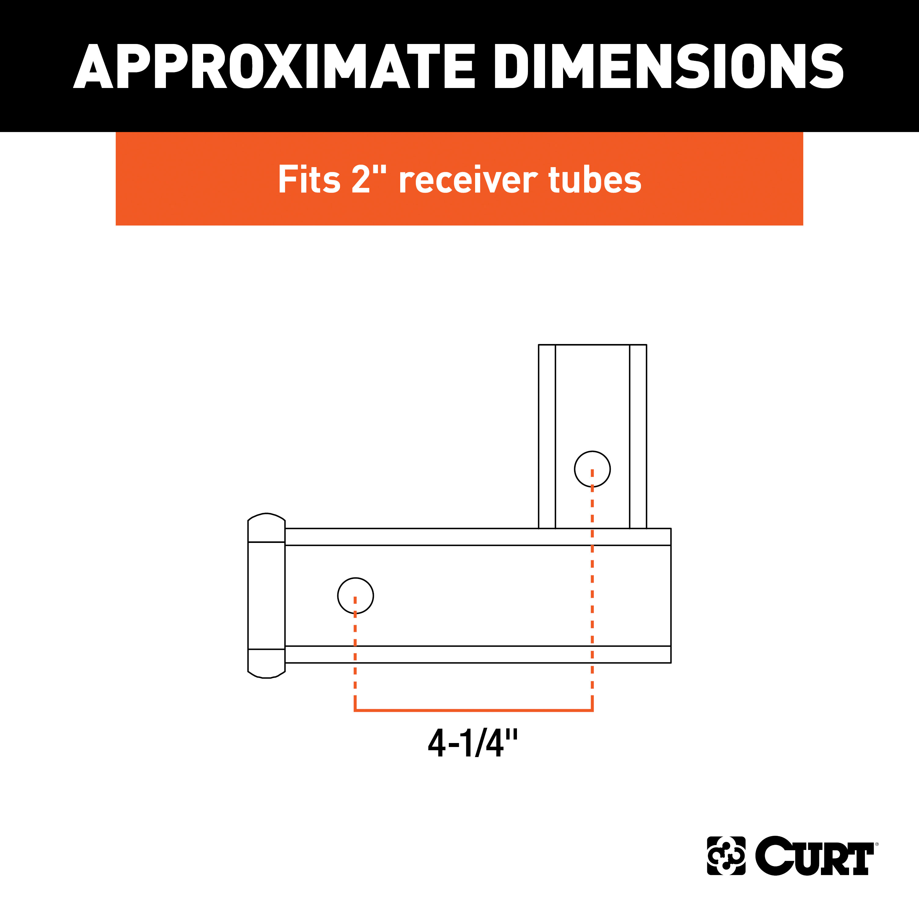 CURT 45013 Vertical Receiver Trailer Hitch Adapter, 2-Inch, 5,000 lbs, 2-7/16-In Rise thumbnail 2
