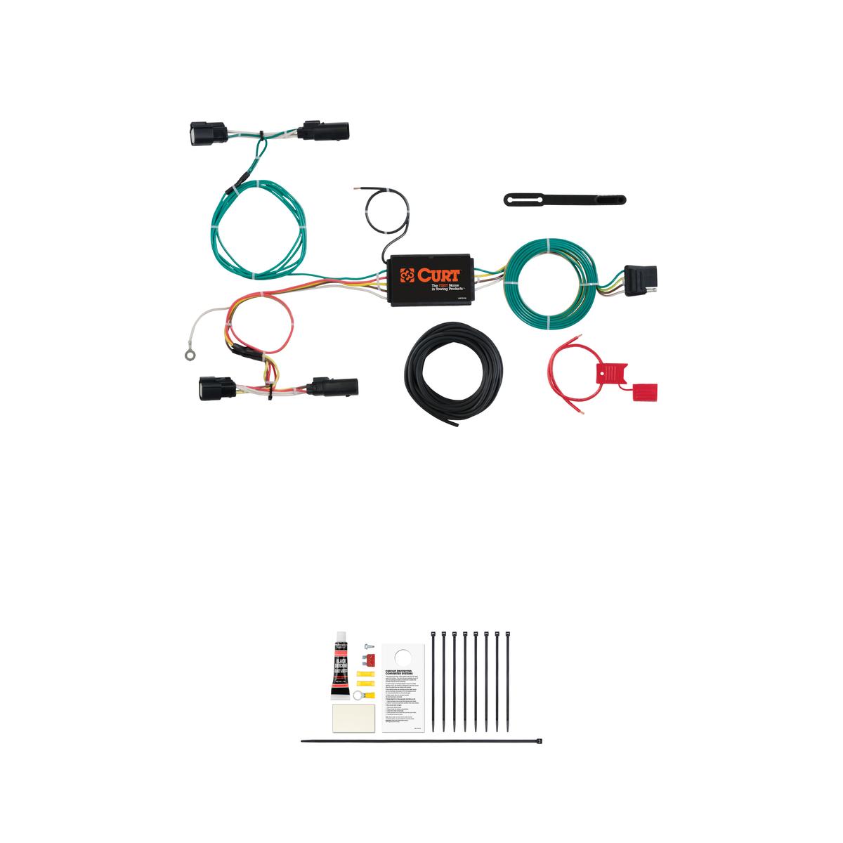 CURT 56273 Vehicle-Side Custom 4-Pin Trailer Wiring Harness, Fits Select Ford Focus Hatchback thumbnail 0