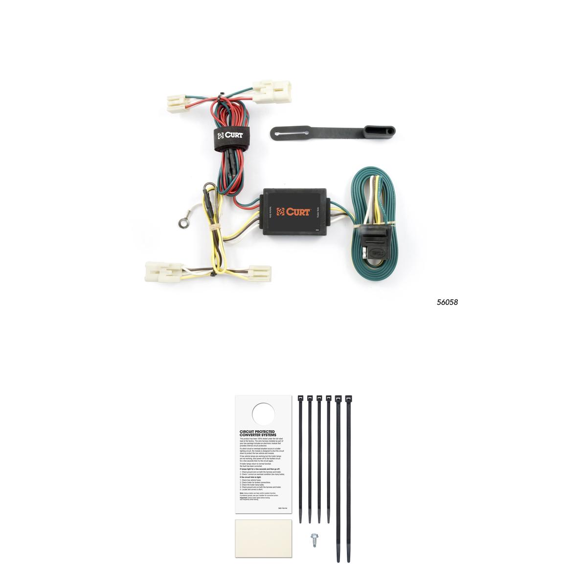 CURT 56058 Vehicle-Side Custom 4-Pin Trailer Wiring Harness, Fits Select Kia Amanti, Optima Sedan thumbnail 0