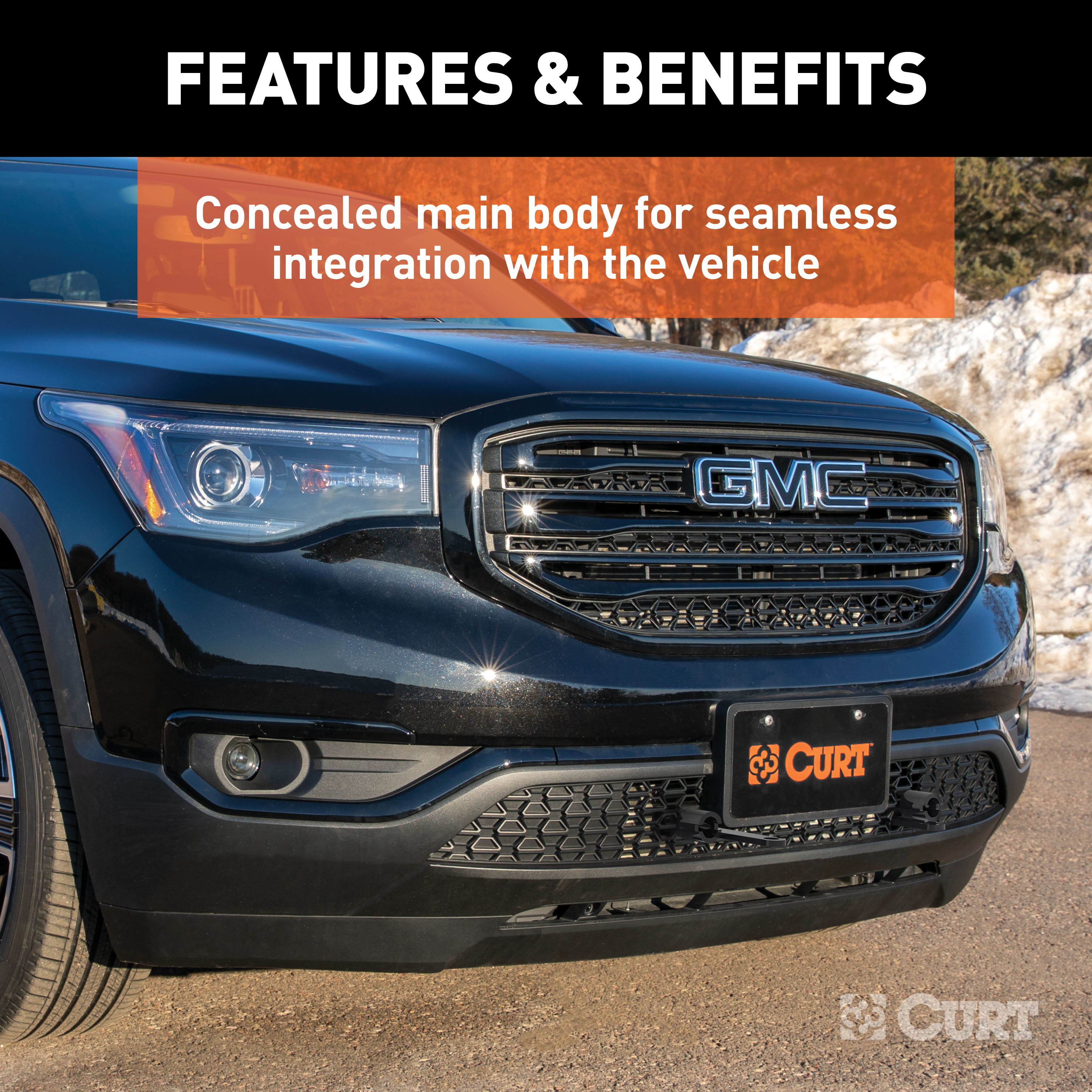 CURT 70118 Custom Tow Bar Base Plate Brackets for Dinghy Towing, Fits Select GMC Acadia thumbnail 2