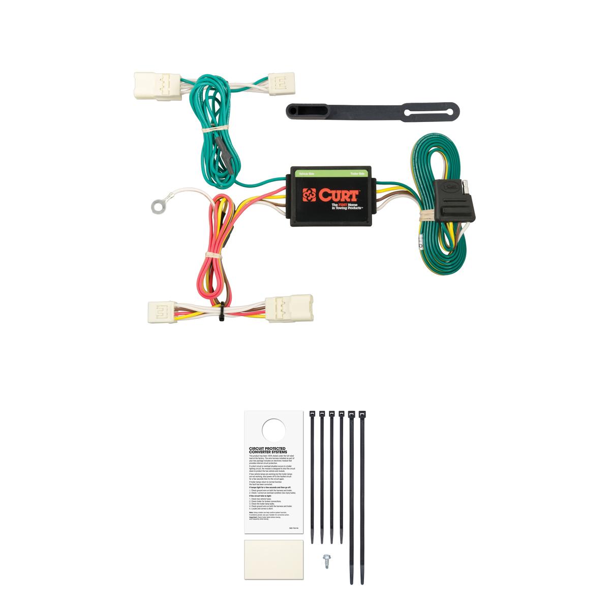 CURT 56223 Vehicle-Side Custom 4-Pin Trailer Wiring Harness, Fits Select Mitsubishi Mirage, G4 thumbnail 0