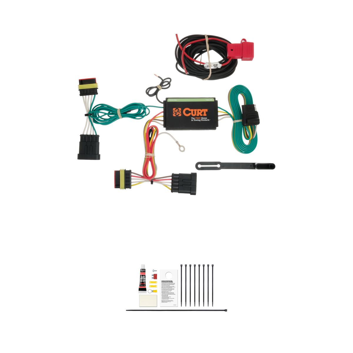 CURT 56174 Vehicle-Side Custom 4-Pin Trailer Wiring Harness, Fits Select Fiat 500 thumbnail 0