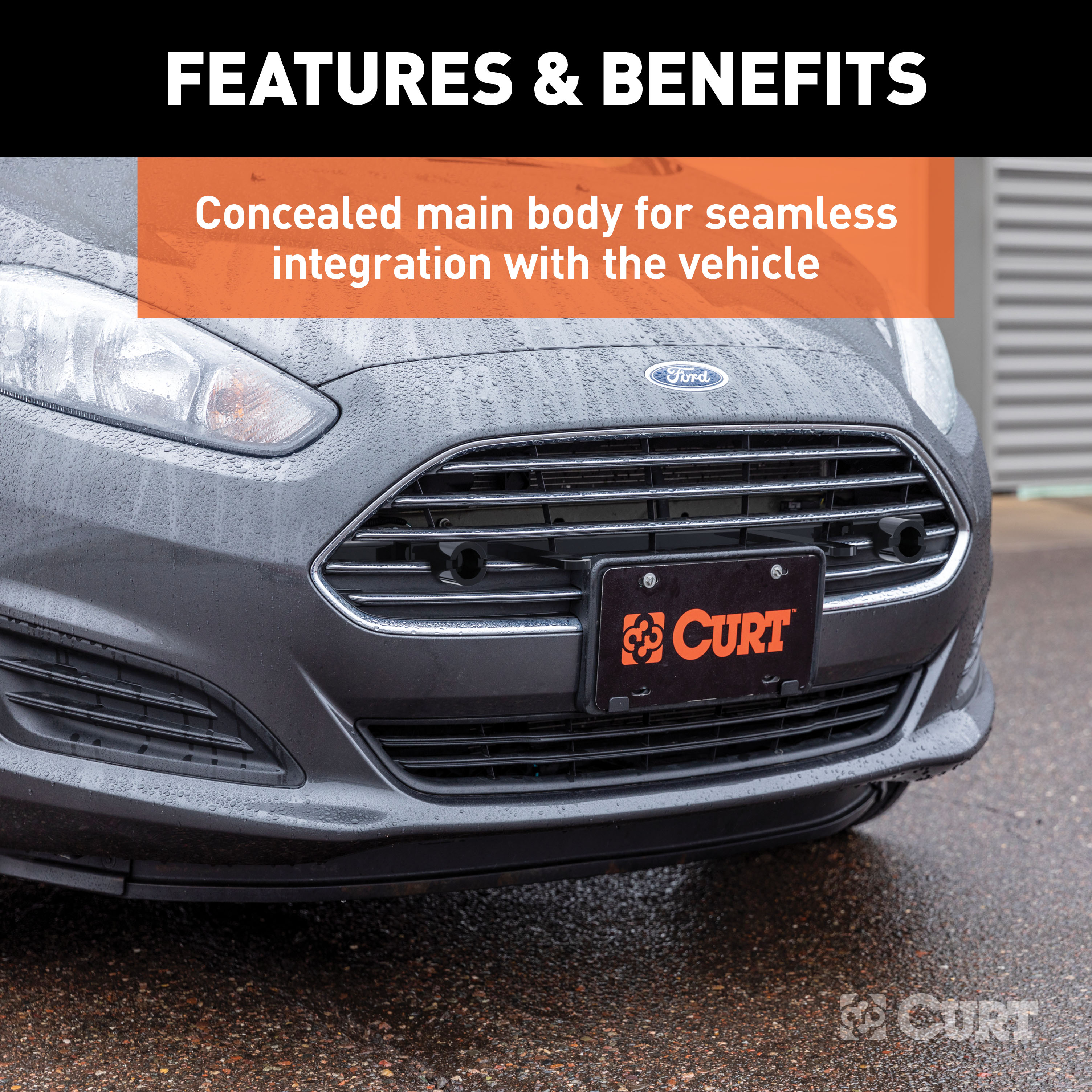 CURT 70119 Custom Tow Bar Base Plate Brackets for Dinghy Towing, Fits Select Ford Fiesta thumbnail 2