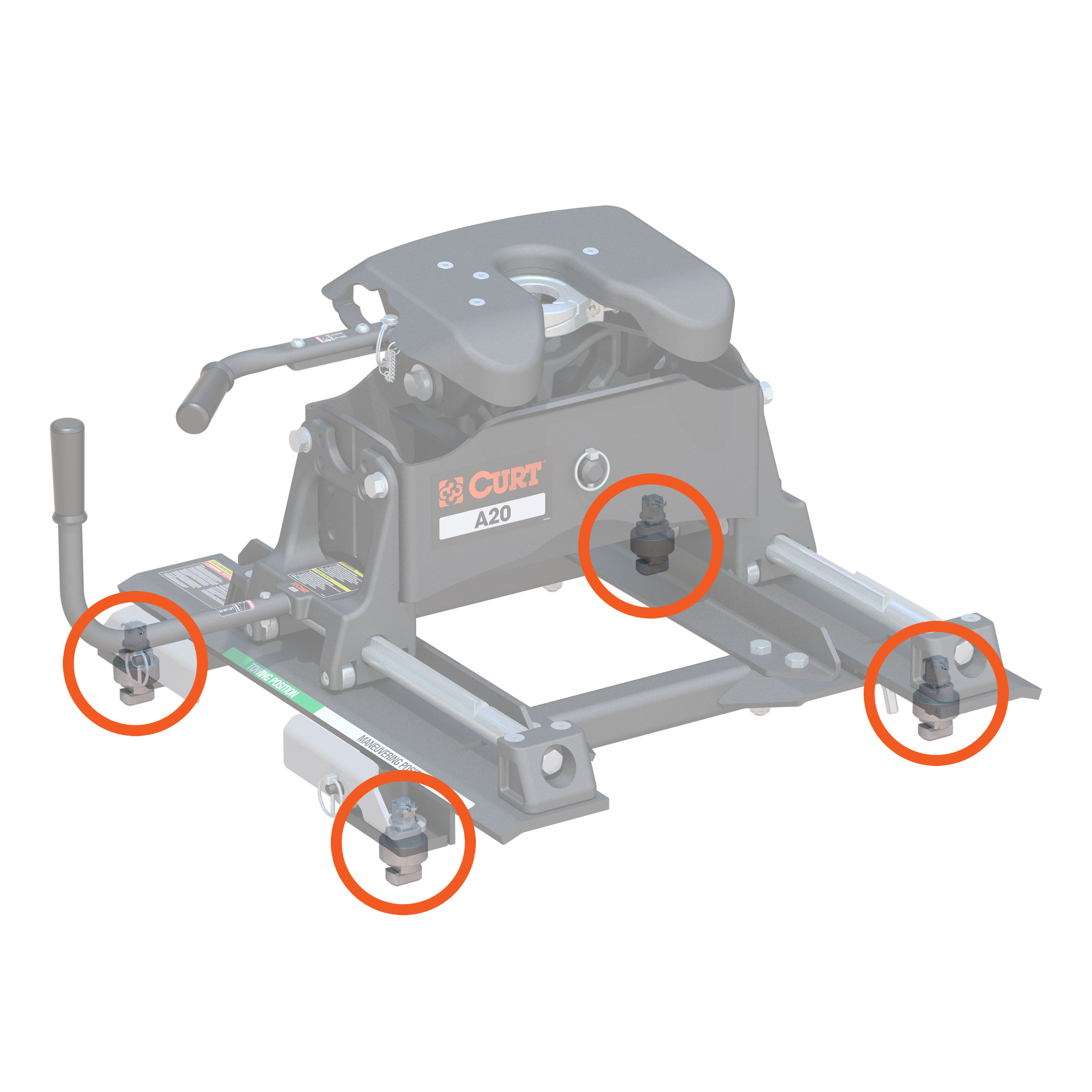 CURT 19208 Replacement 5th Wheel Puck System Anchors, Compatible with Chevrolet, GMC, Fits 16023 thumbnail 1