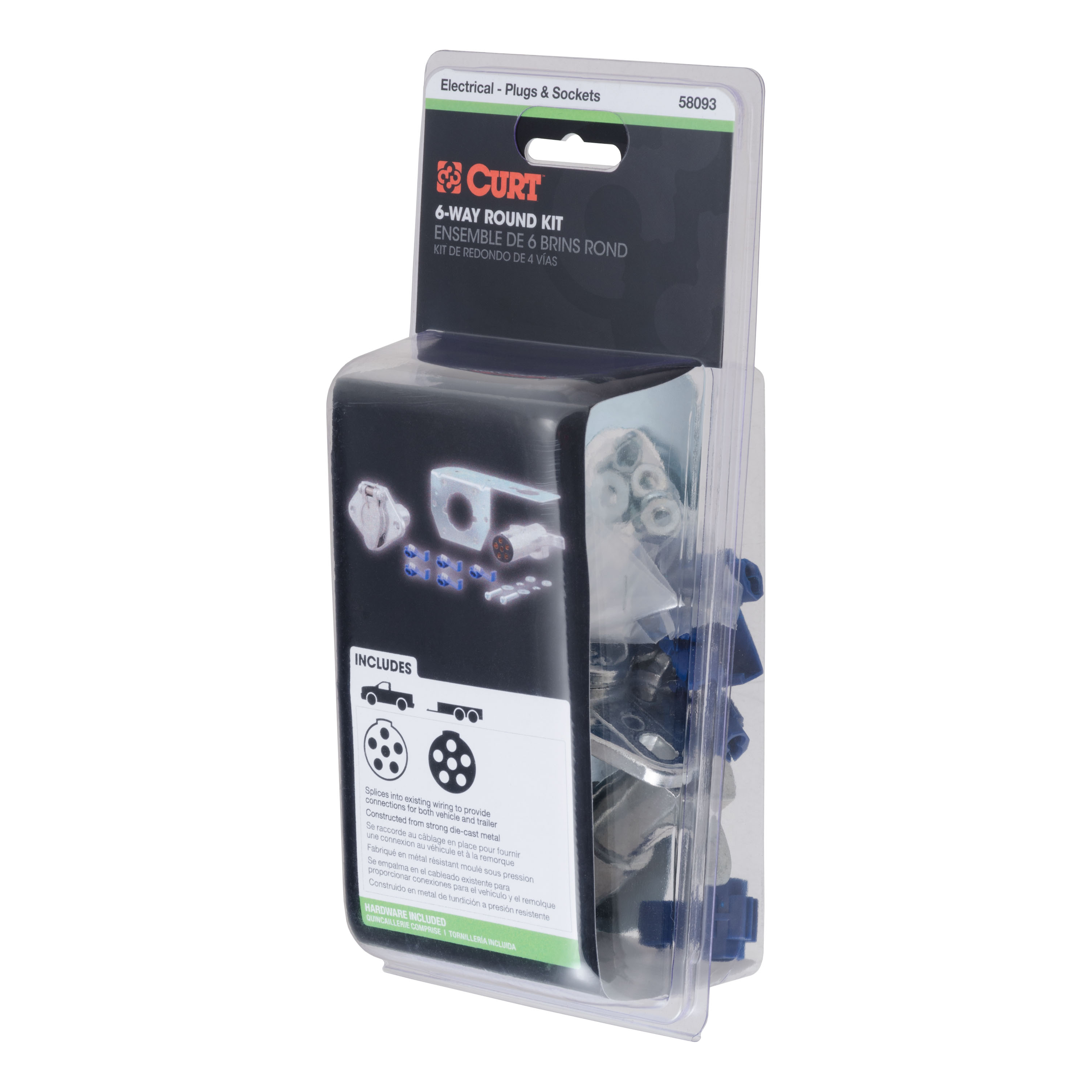 CURT 58093 Vehicle-Side and Trailer-Side 6-Pin Round Wiring Harness Connectors thumbnail 5