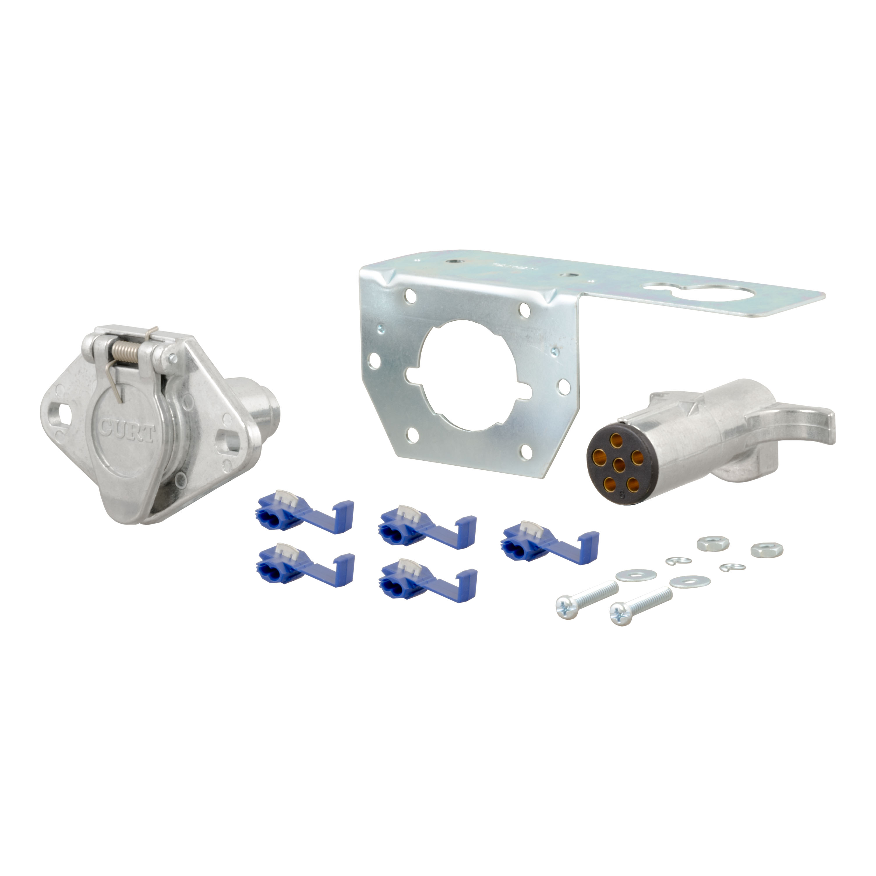 CURT 58093 Vehicle-Side and Trailer-Side 6-Pin Round Wiring Harness Connectors thumbnail 0