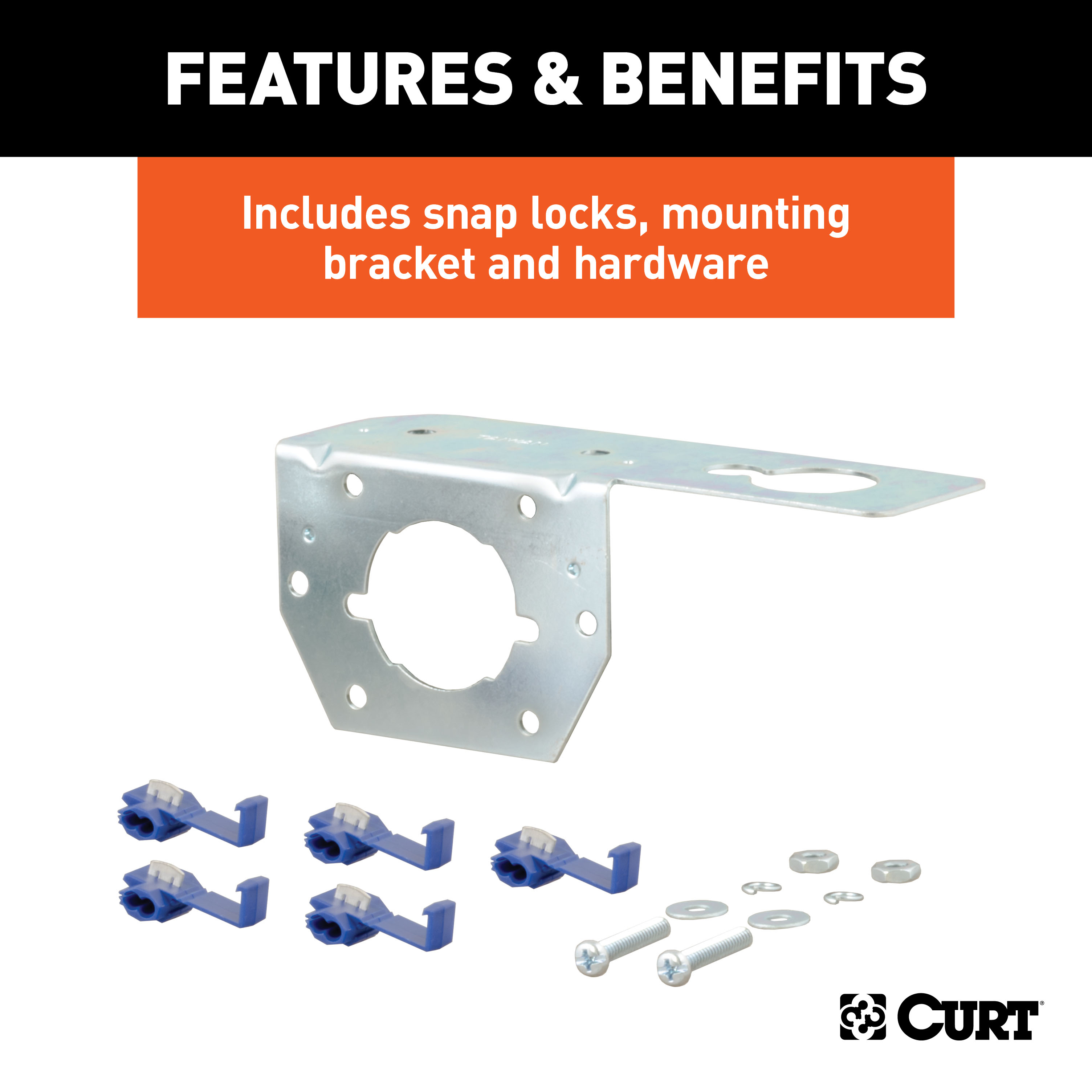 CURT 58093 Vehicle-Side and Trailer-Side 6-Pin Round Wiring Harness Connectors thumbnail 2