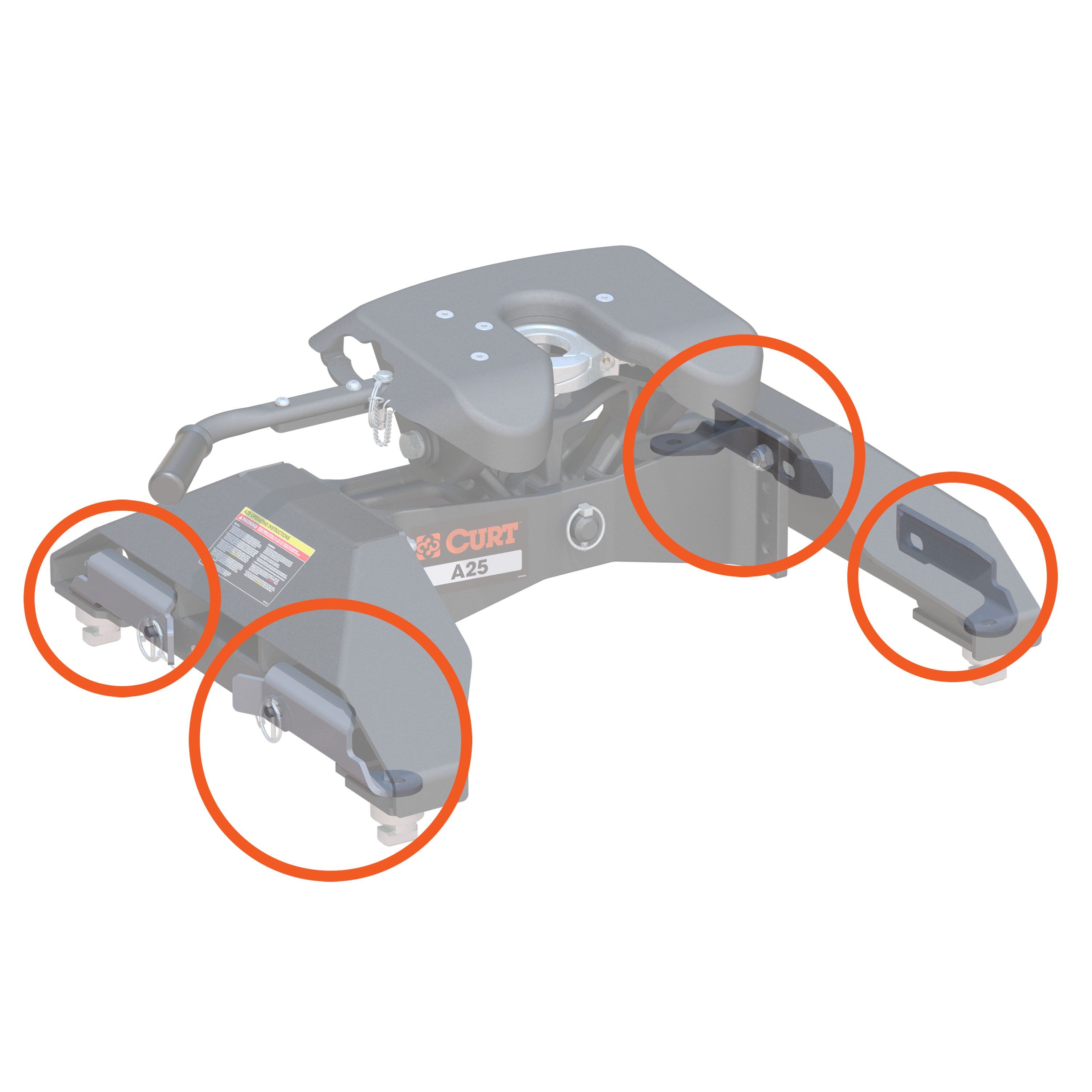 CURT 19209 Replacement 5th Wheel Puck System Handles, Compatible with Chevrolet, GMC, Fits 16025 thumbnail 1