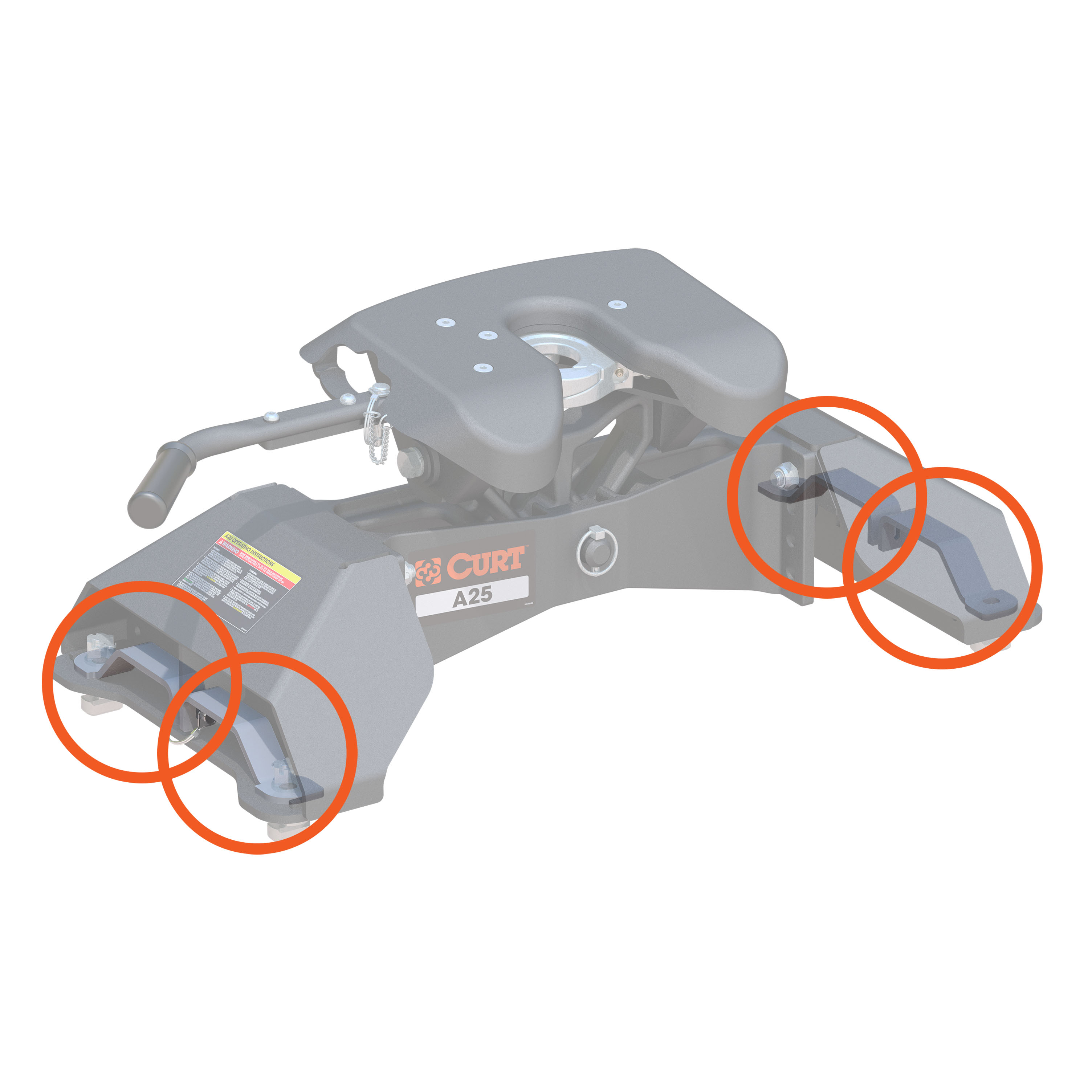 CURT 19201 Replacement 5th Wheel Puck System Handles, Compatible with Ford, Fits 16017, 16020 thumbnail 1