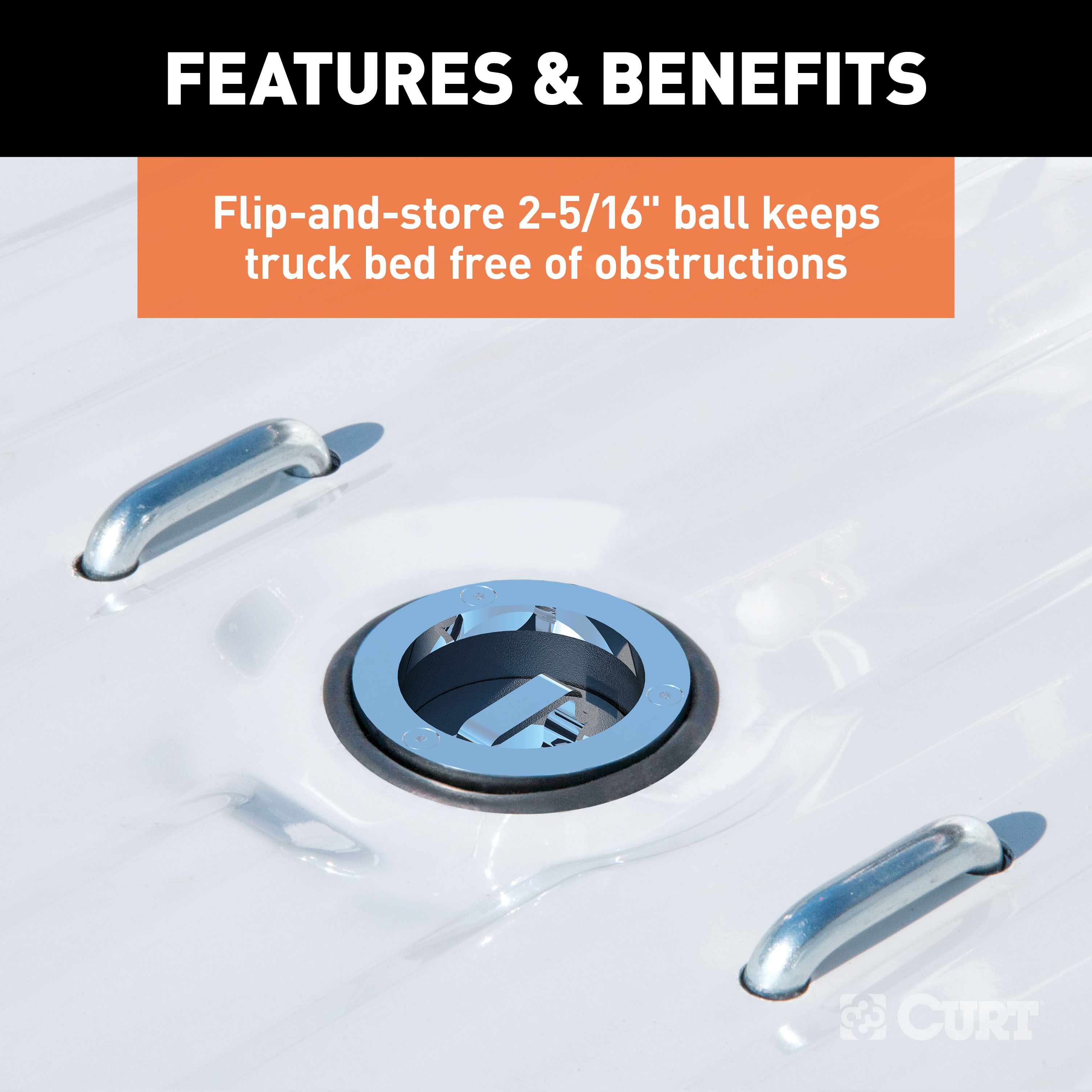 CURT 60733 Double Lock Gooseneck Hitch, 2-5/16-Inch Flip-Over Ball 30K, Fits Select Dodge Ram 1500 thumbnail 1