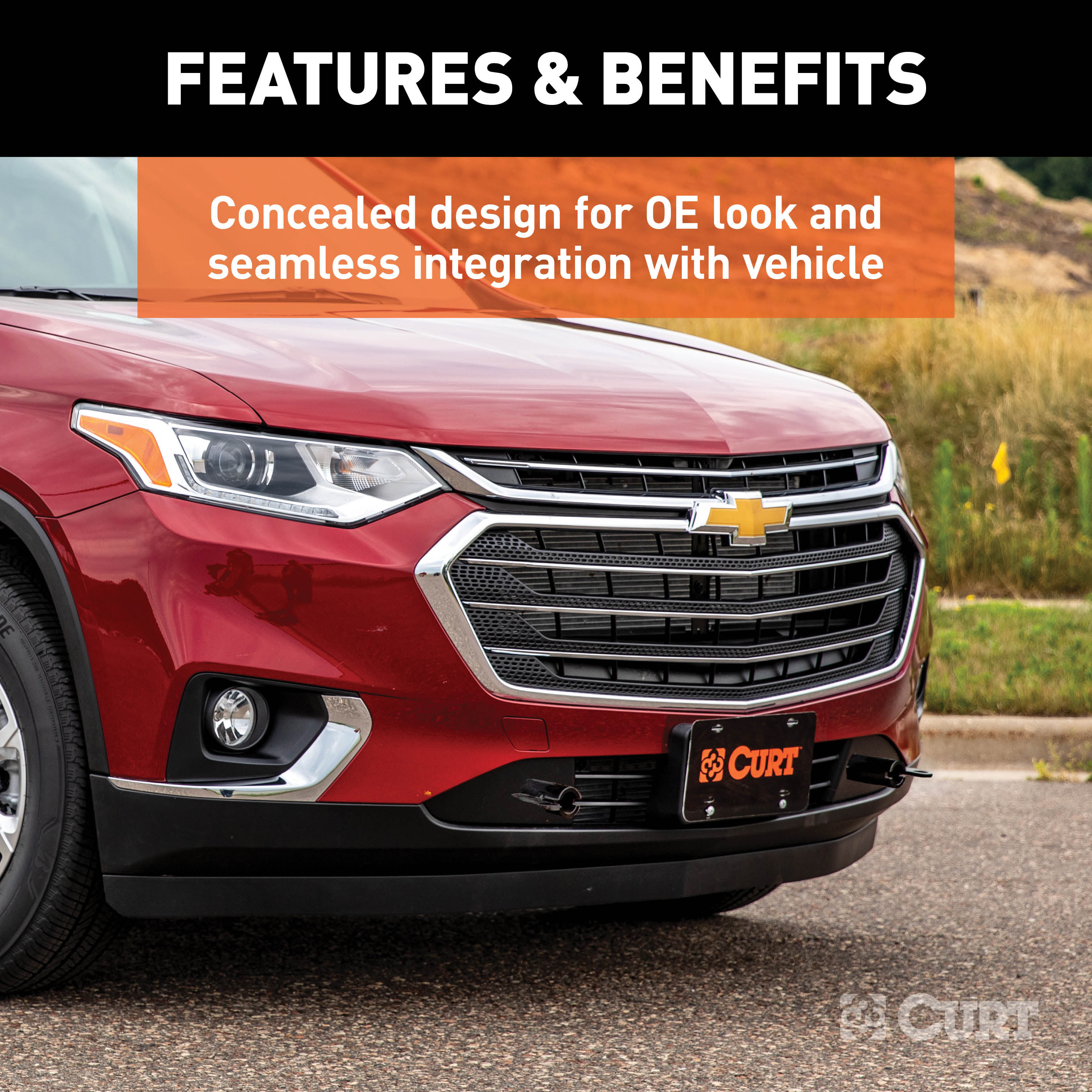 CURT 70136 Custom Tow Bar Base Plate Brackets for Dinghy Towing, Fits Select Chevrolet Traverse thumbnail 1