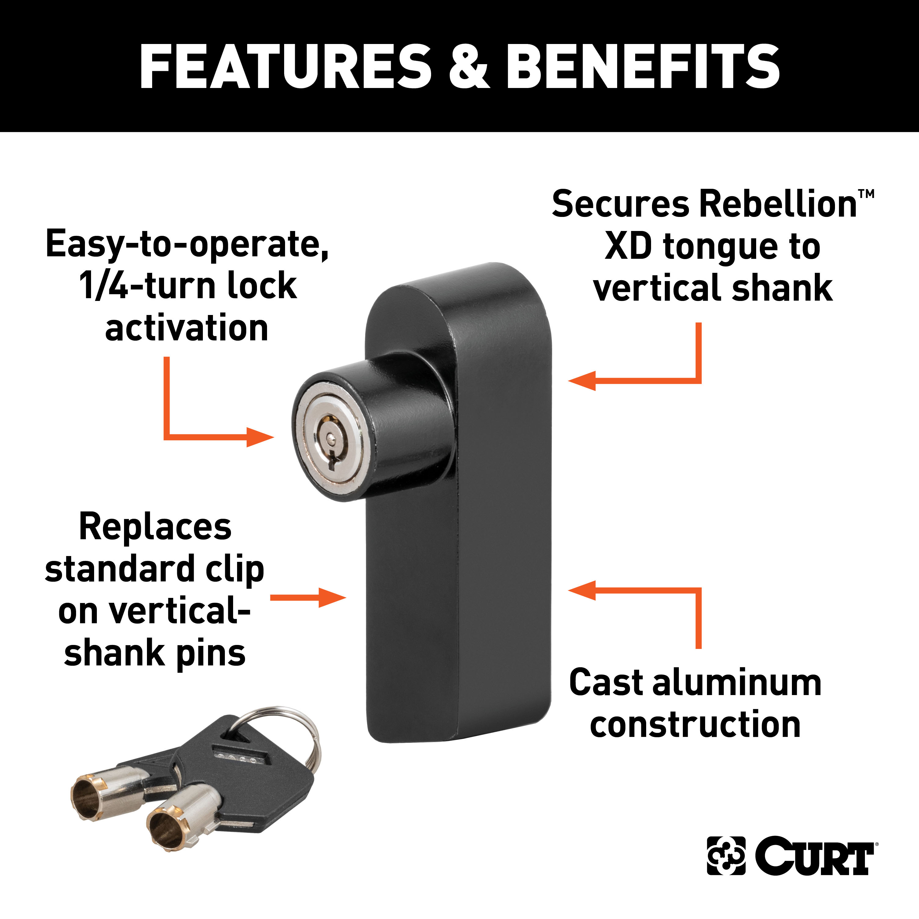 CURT 45938 Rebellion XD Tongue Lock thumbnail 1