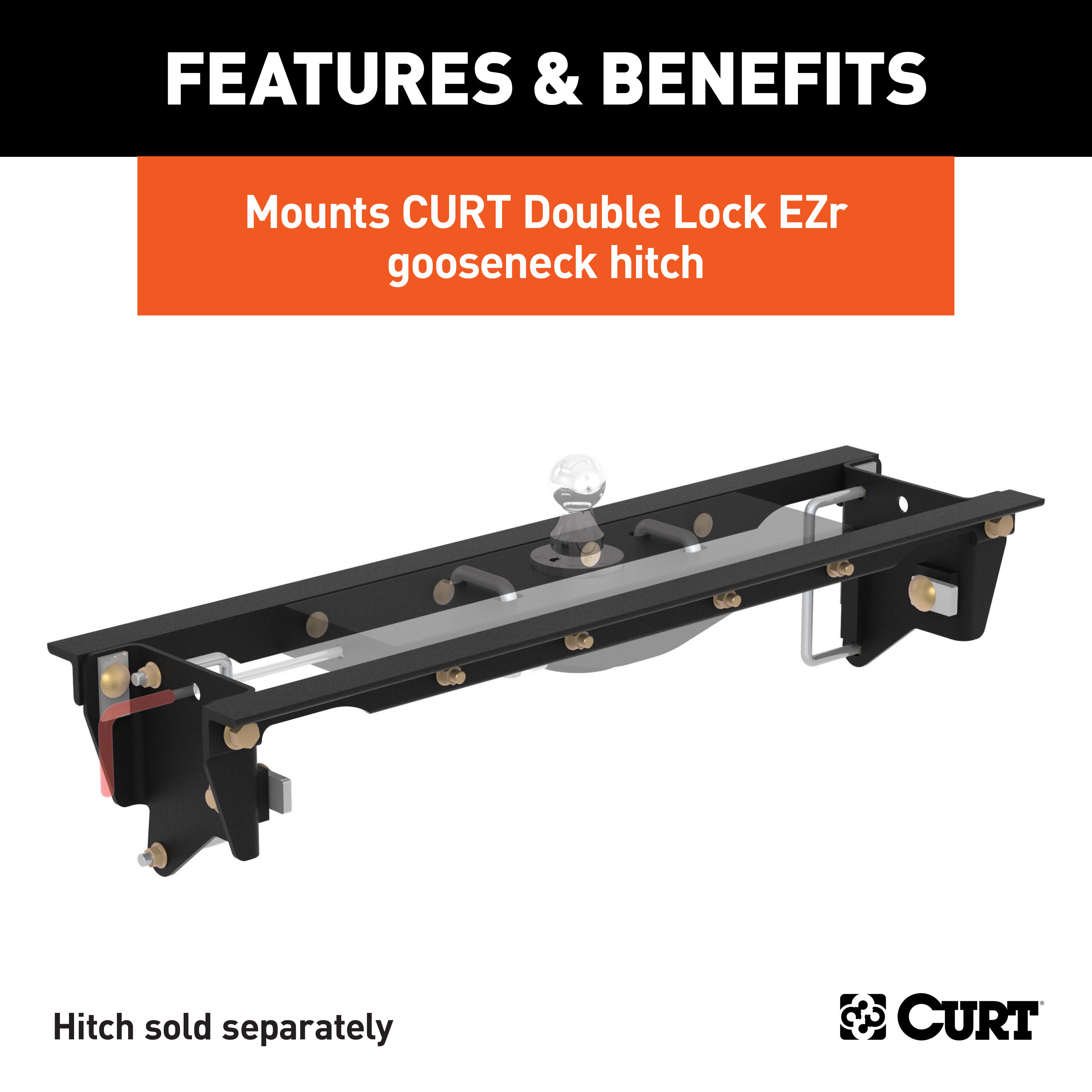 CURT 60647 Double Lock EZr Gooseneck Installation Brackets, Fits Select Ford F-250, F-350 Super Duty thumbnail 4