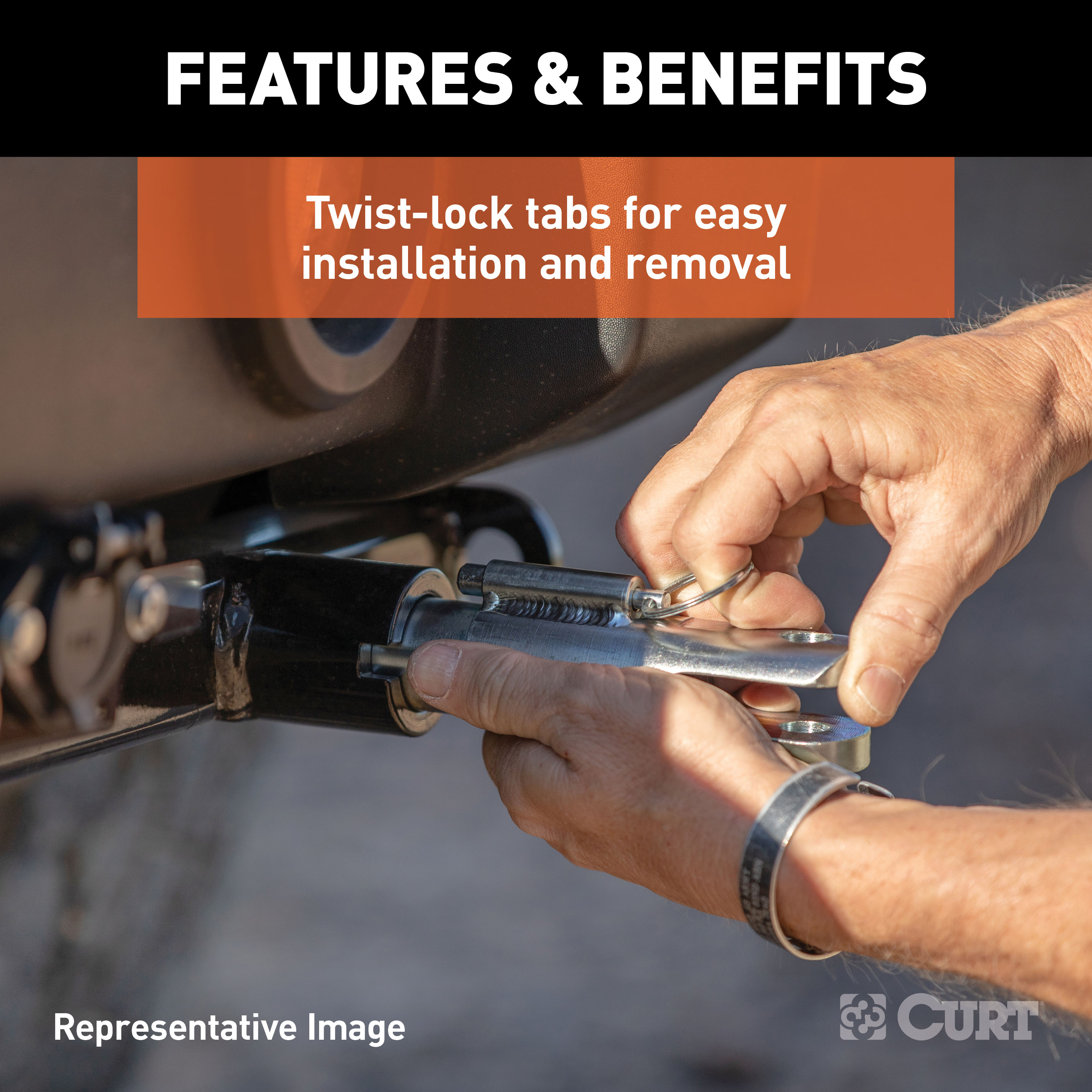 CURT 70142 Custom Tow Bar Base Plate Brackets for Dinghy Towing, Fits Select Ram 2500, 3500 thumbnail 1