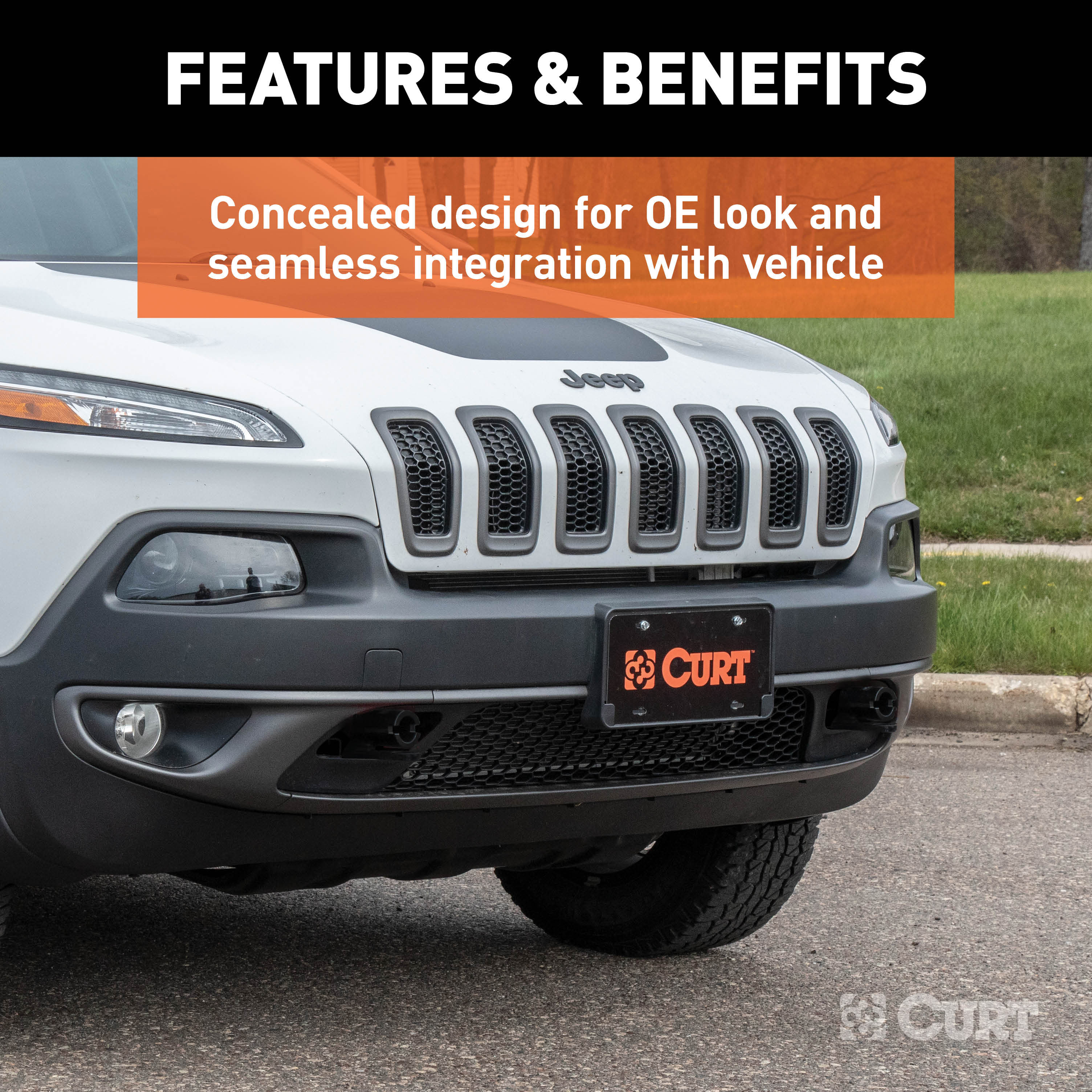 CURT 70134 Custom Tow Bar Base Plate Brackets for Dinghy Towing, Fits Select Jeep Cherokee thumbnail 2