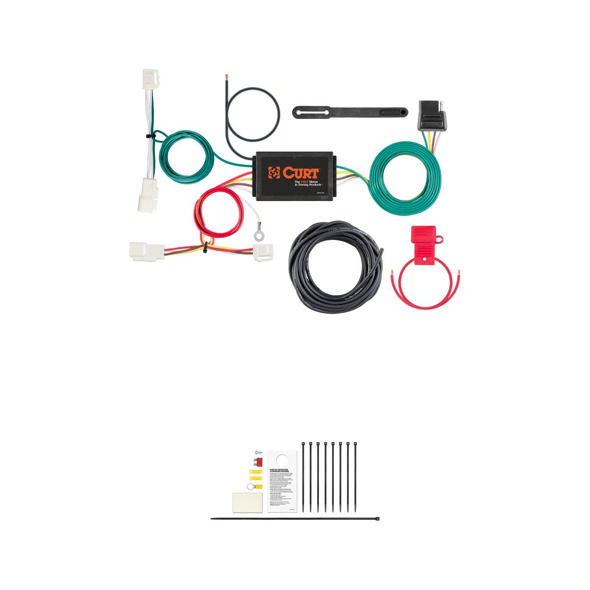 CURT 56385 Vehicle-Side Custom 4-Pin Trailer Wiring Harness, Fits Select Toyota Yaris thumbnail 0