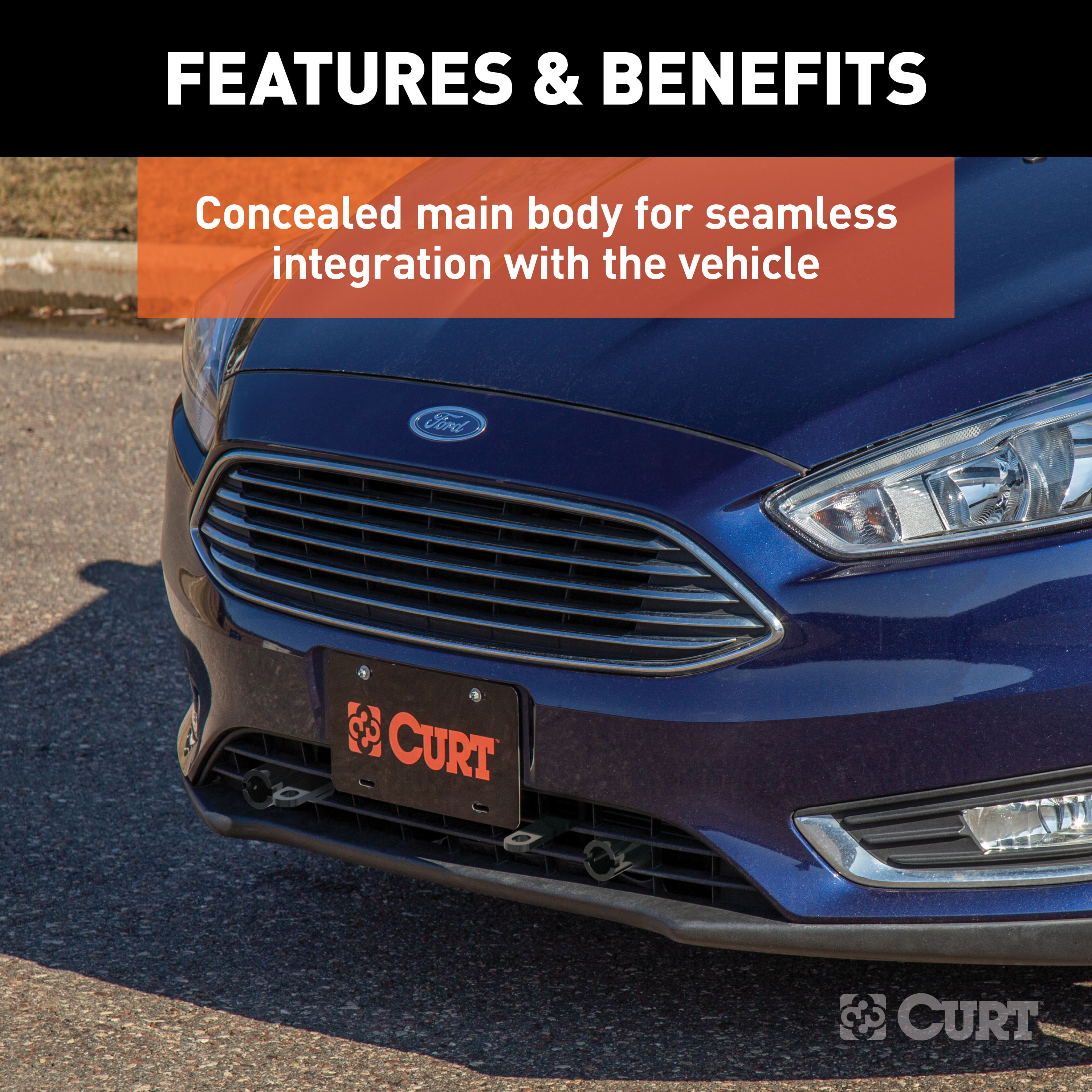 CURT 70113 Custom Tow Bar Base Plate Brackets for Dinghy Towing, Fits Select Ford Focus thumbnail 2