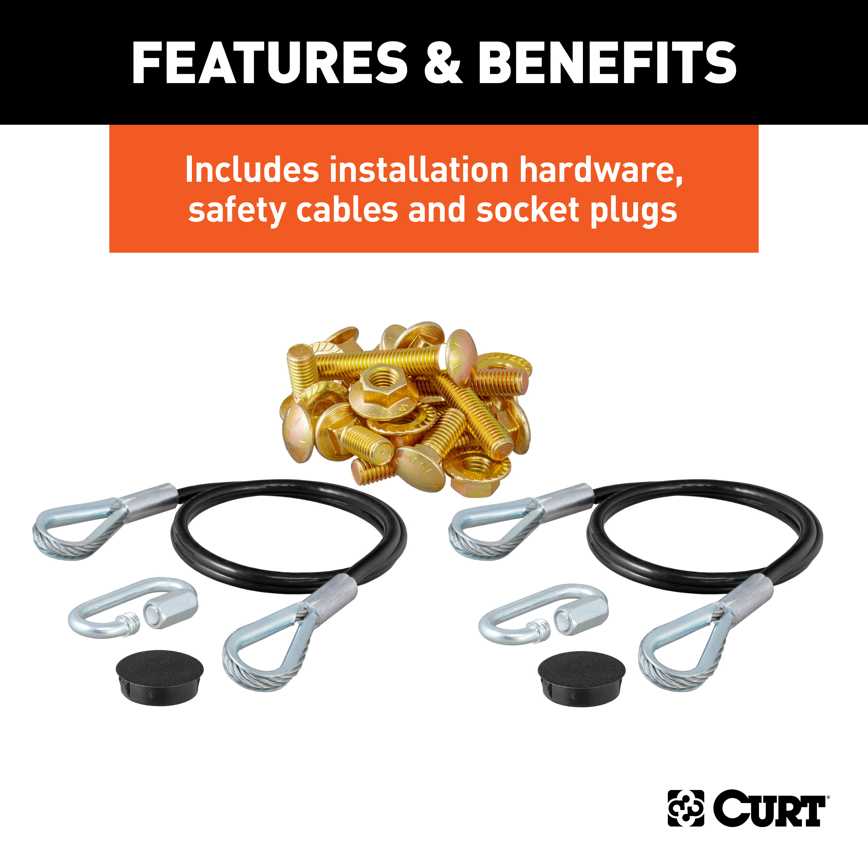 CURT 70124 Custom Tow Bar Base Plate Brackets for Dinghy Towing, Fits Select Buick Enclave thumbnail 6