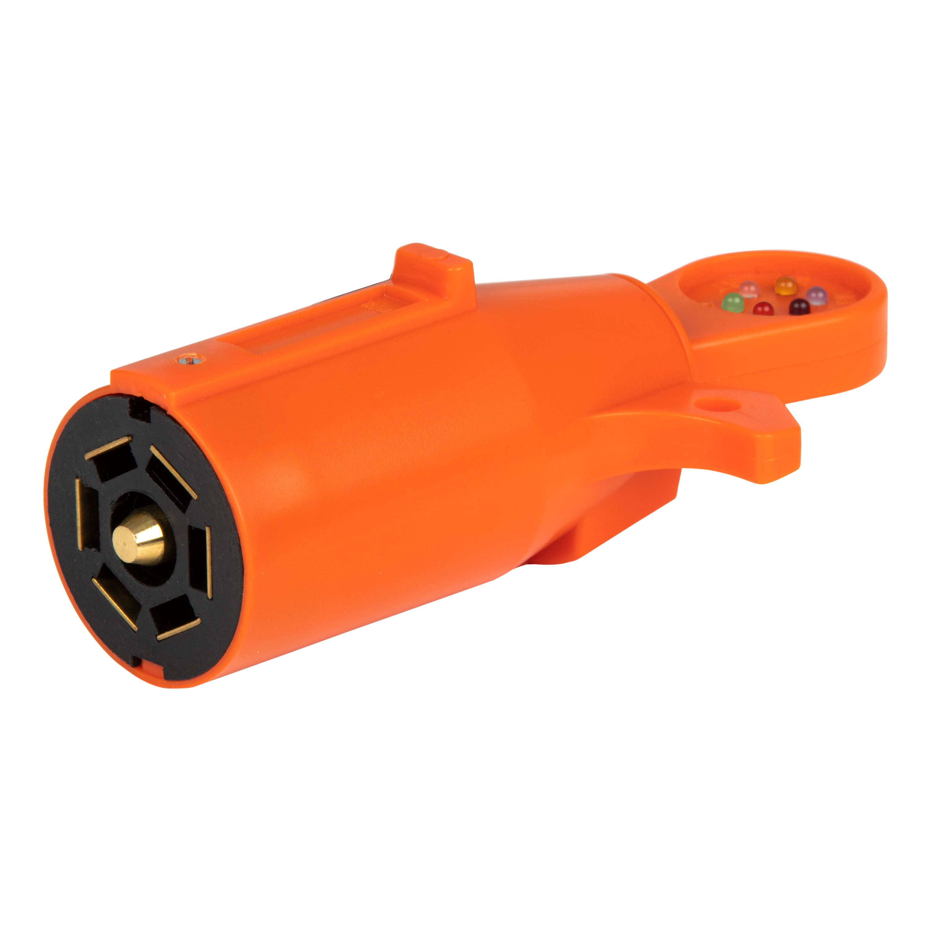 CURT 58272 7-Pin RV Blade Trailer Wiring Towing Vehicle Socket Tester, Orange thumbnail 0