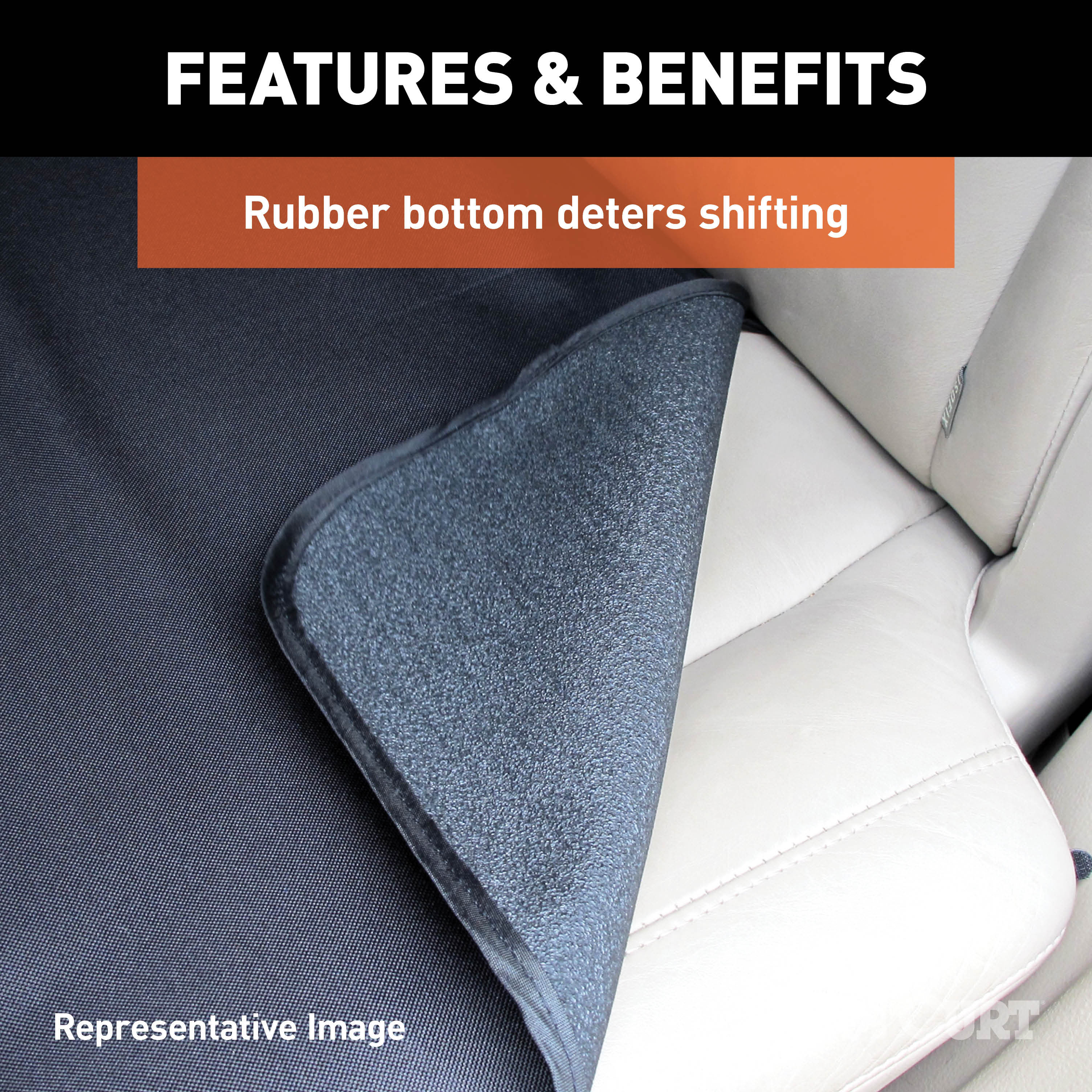 CURT 18521 Seat Defender 58-Inch x 63-Inch Black Waterproof Universal Extra-Large Bench Truck Seat Cover Protector thumbnail 4