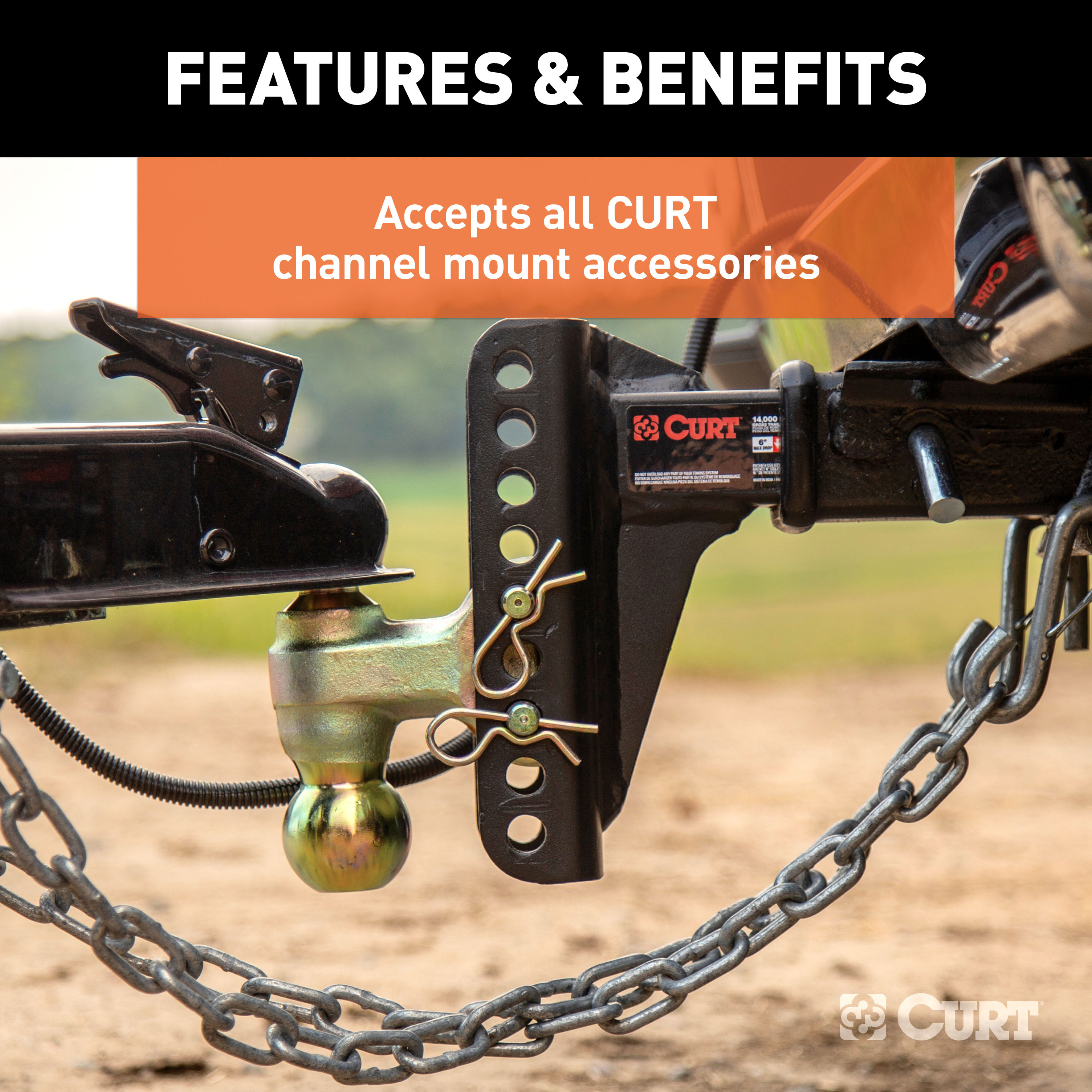 CURT 45910 Replacement Shank for Adjustable Trailer Hitch Ball Mount #45900 or #45907, Fits 2-Inch Receiver thumbnail 2