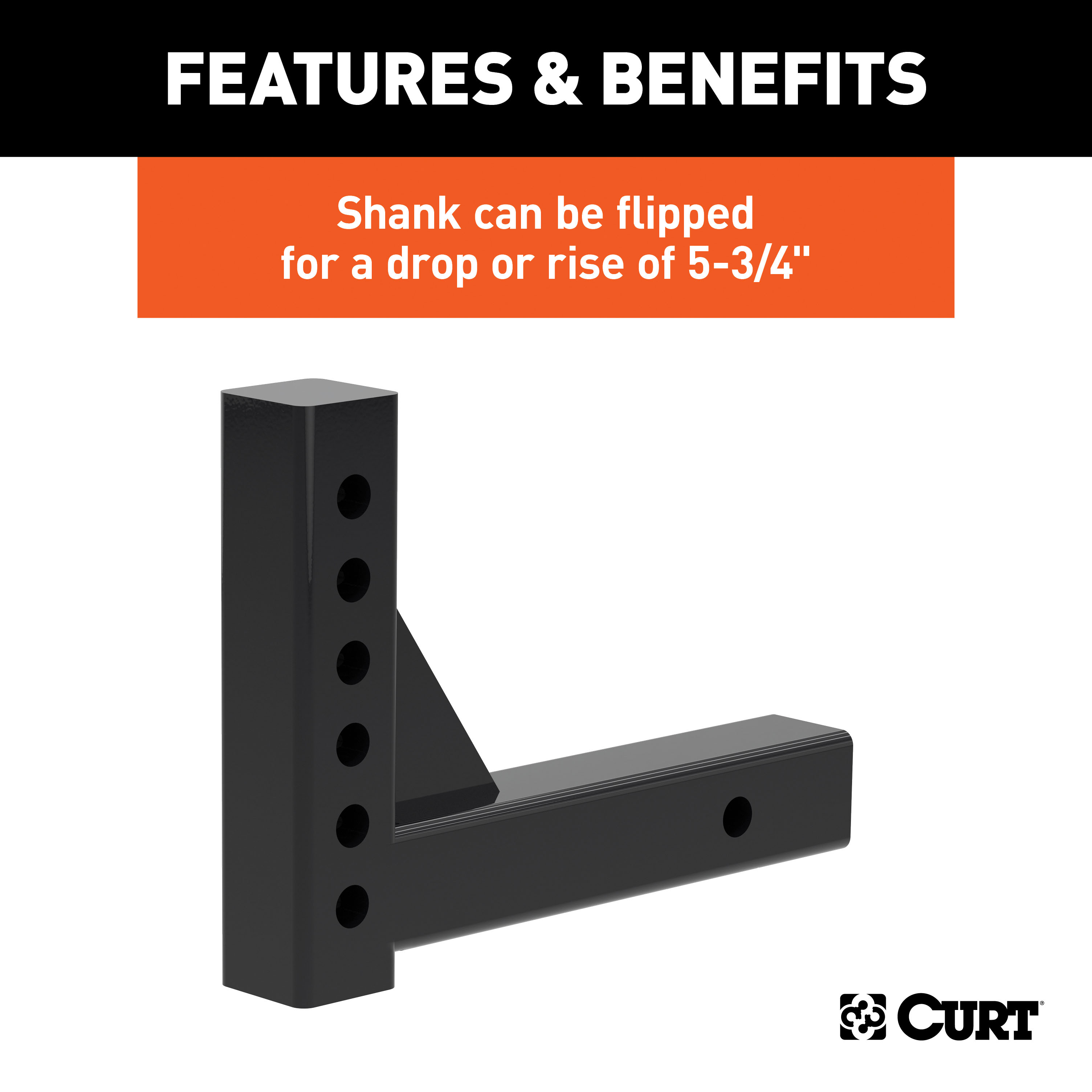 CURT 45059 Replacement Shank for Adjustable Trailer Hitch Ball Mount #45799 or #45049, Fits 2-Inch Receiver thumbnail 5