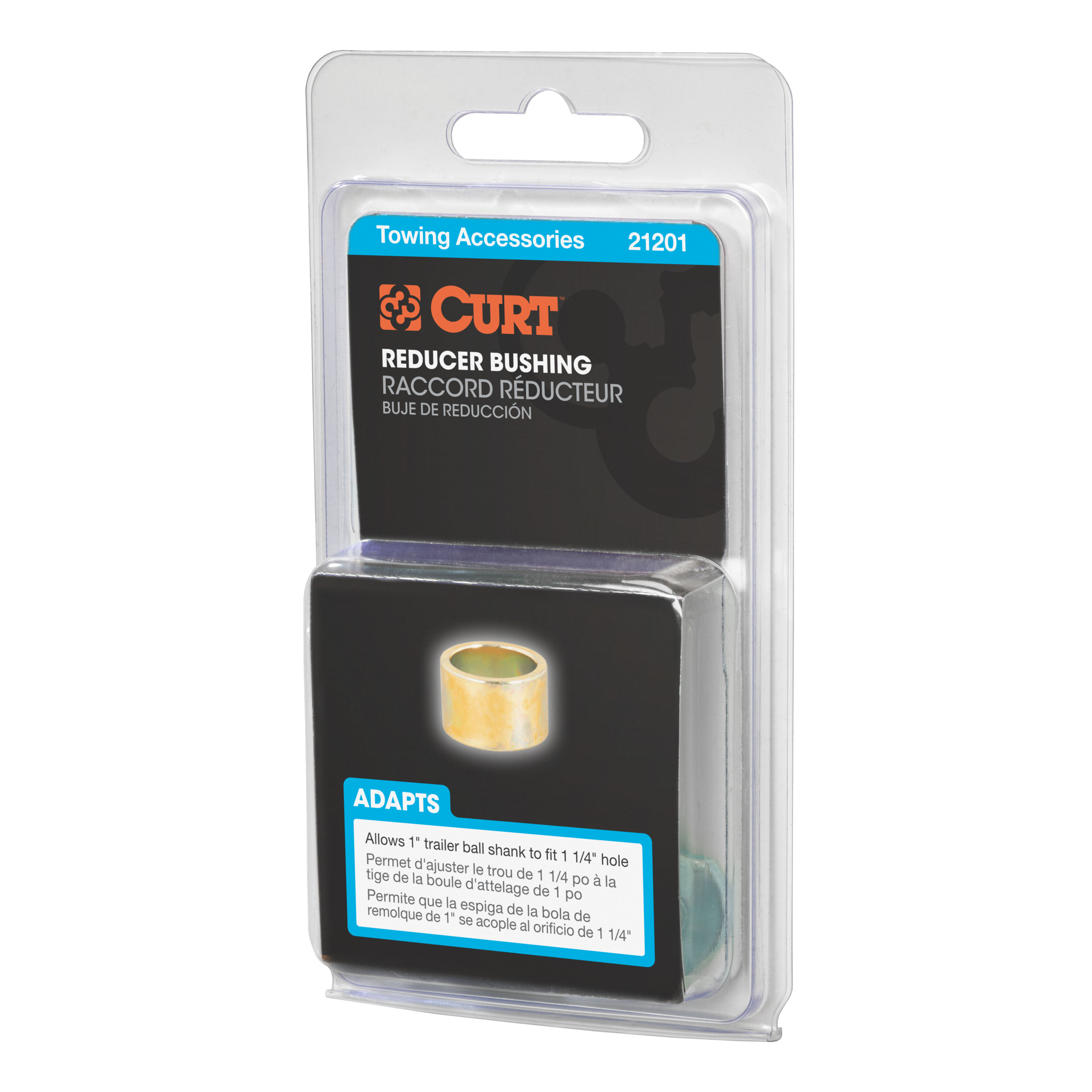CURT 21201 Trailer Hitch Ball Hole Reducer Bushing, Reduces 1-1/4-Inch Diameter to 1-Inch Stem thumbnail 4