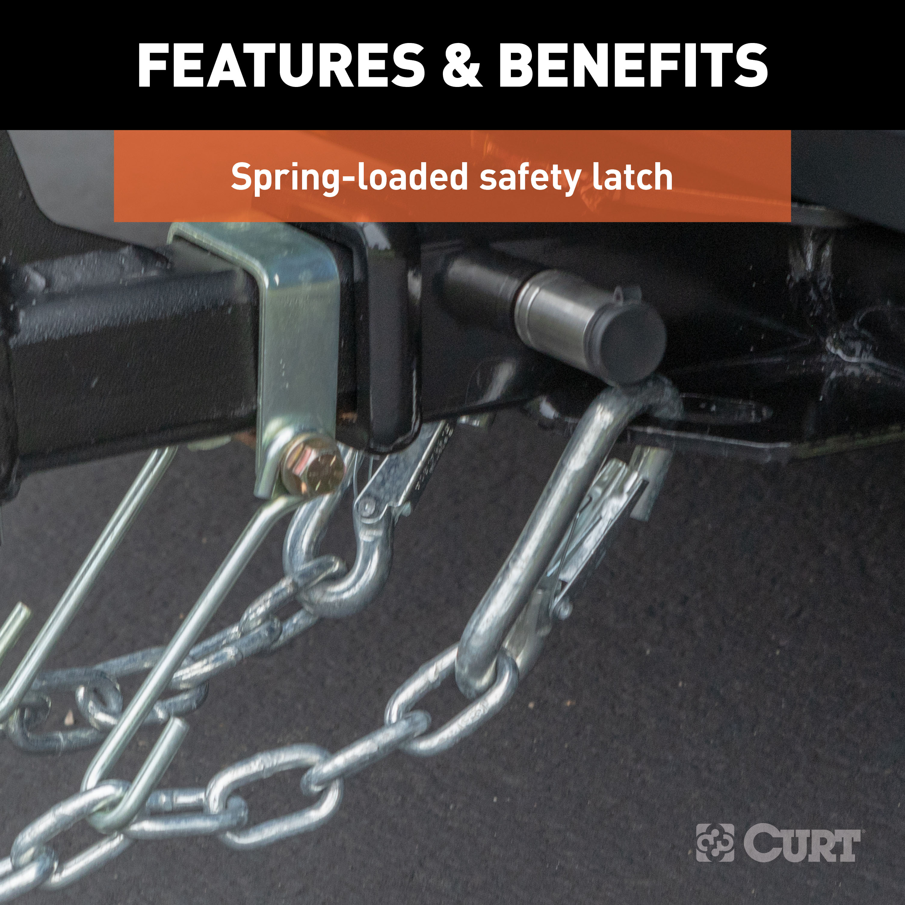 CURT 81271 Snap Hook Trailer Safety Chain Hook Carabiner Clip, 7/16-Inch Diameter, 5,000 lbs thumbnail 3