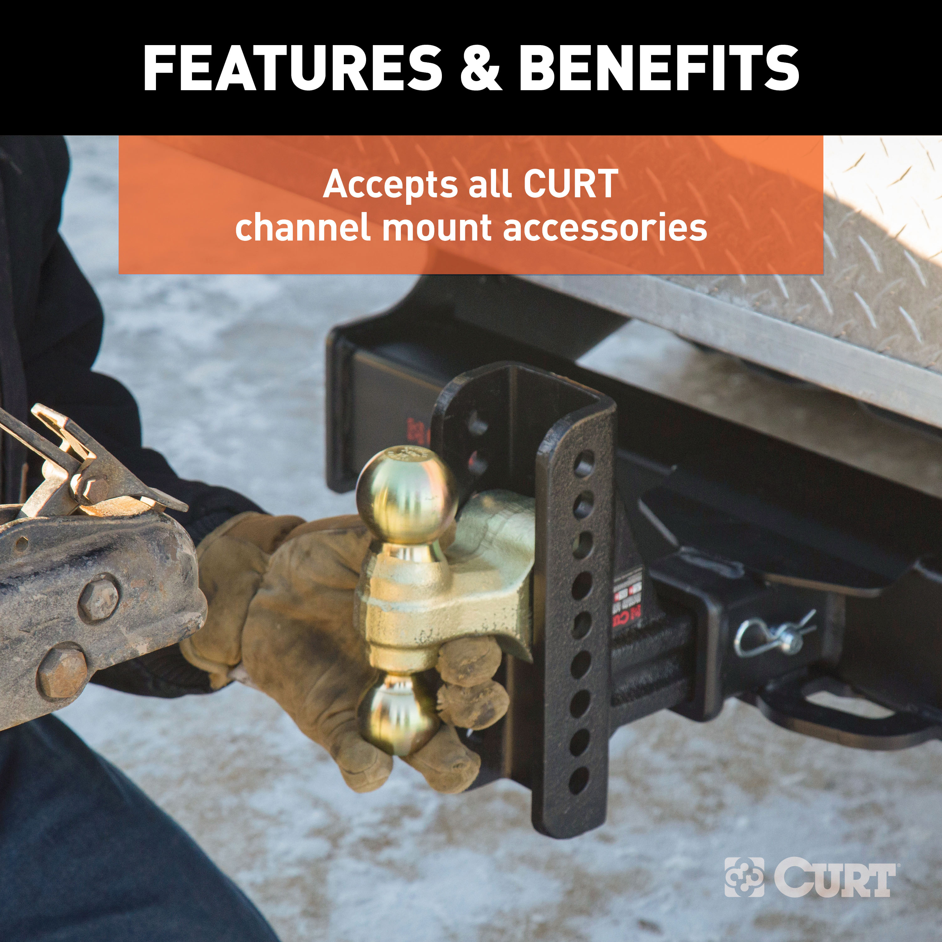 CURT 45917 Replacement Shank for Adjustable Trailer Hitch Ball Mount #45902 or #45908, Fits 2-1/2-Inch Receiver thumbnail 2