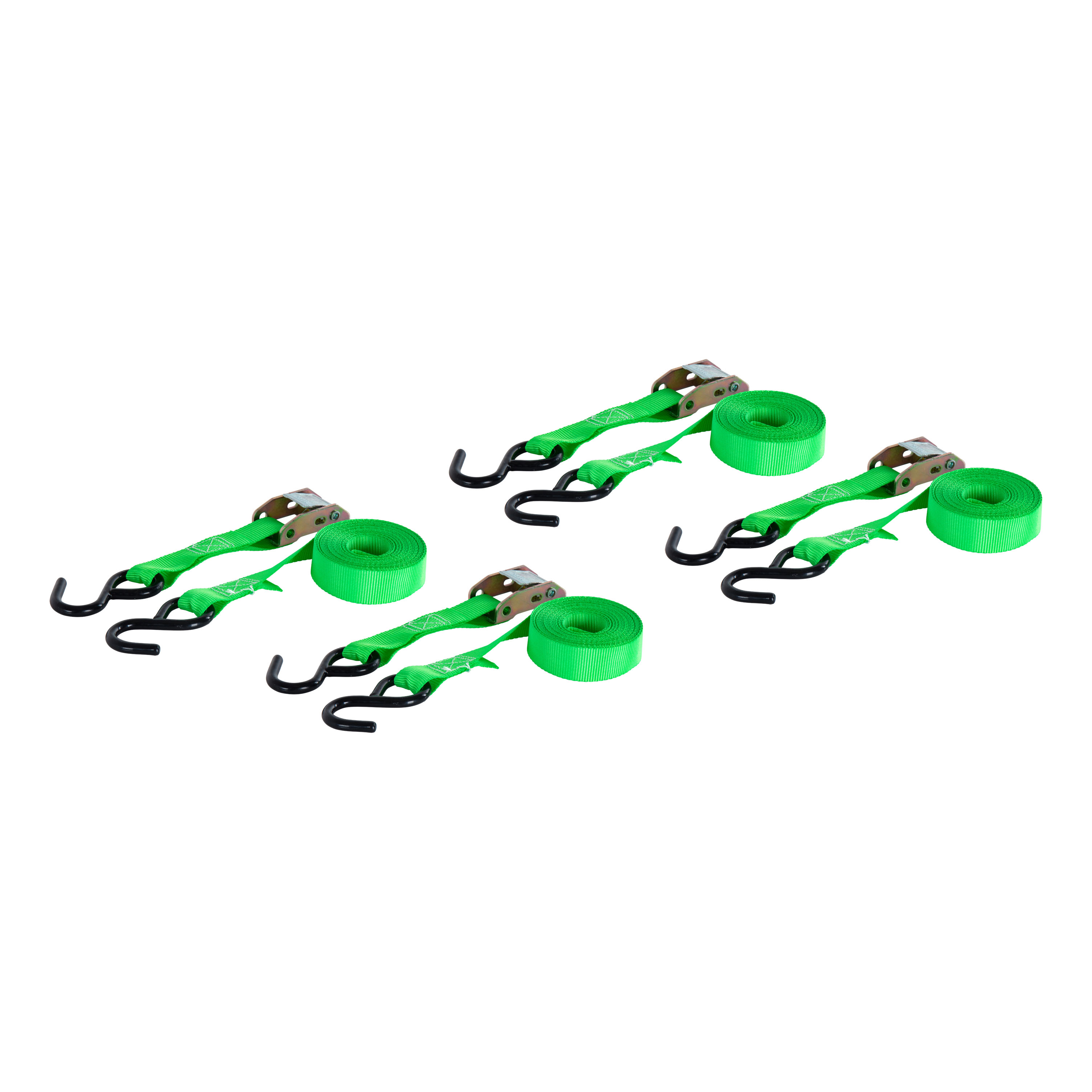 CURT 83016 1-Inch x 16-Foot Dark Green Nylon Cargo Straps, 900 lbs. Break Strength, 4-Pack thumbnail 0