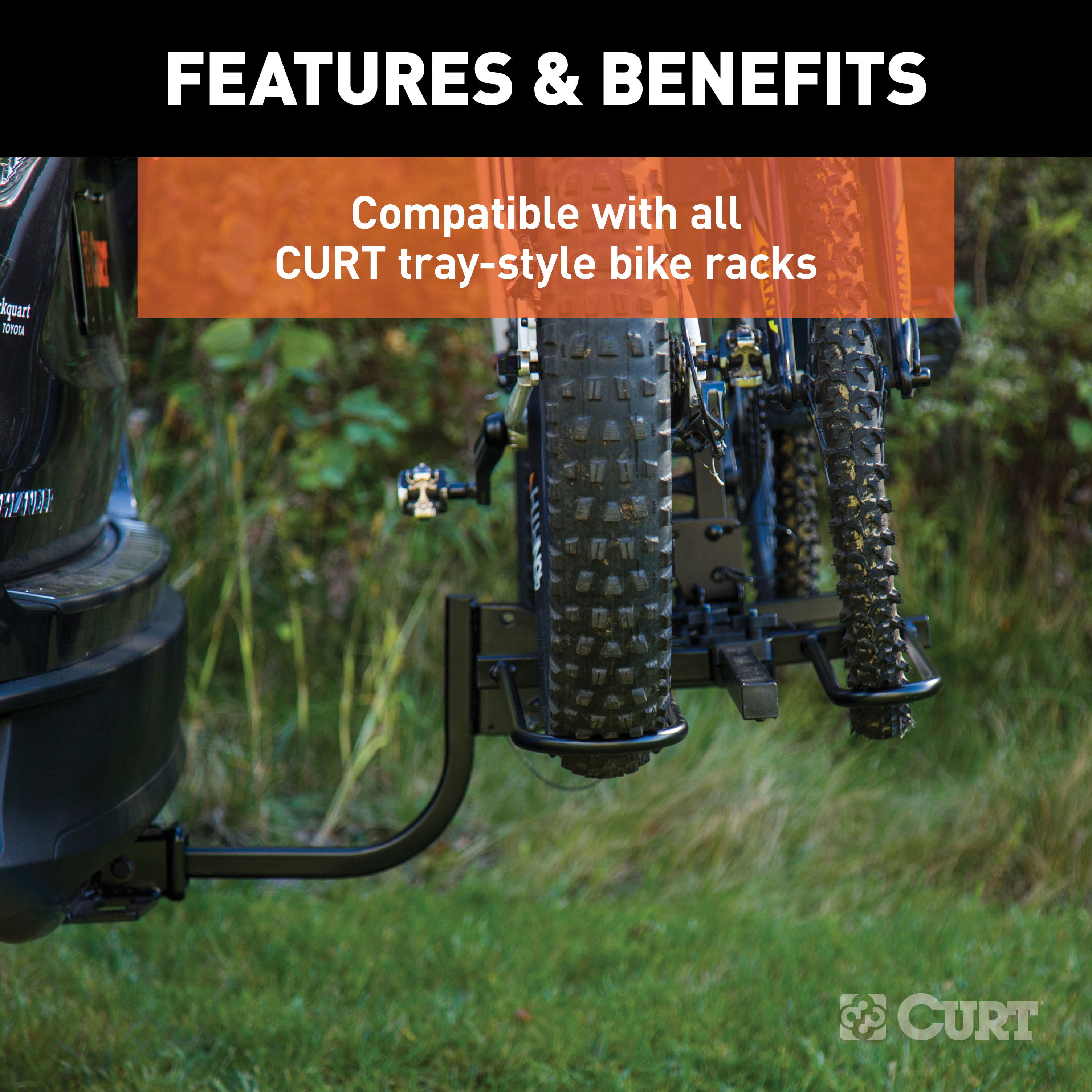 CURT 18091 Tray-Style Bike Rack Cradles for Fat Tires Up to 4-7/8 Inches Wide, 2-Pack thumbnail 4
