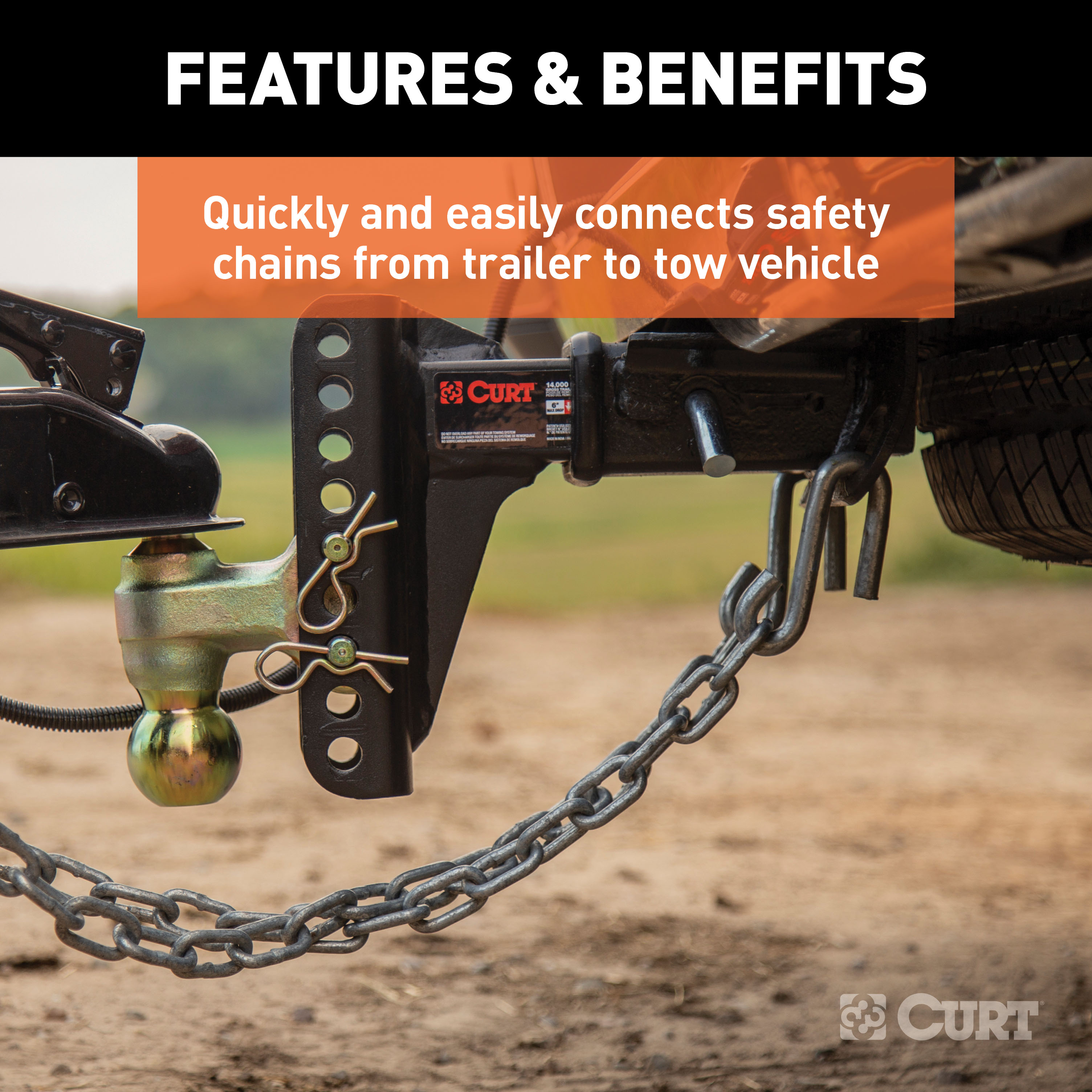 CURT 81620 17/32-Inch Certified Trailer Safety Chain S-Hook, 7,600 lbs thumbnail 2