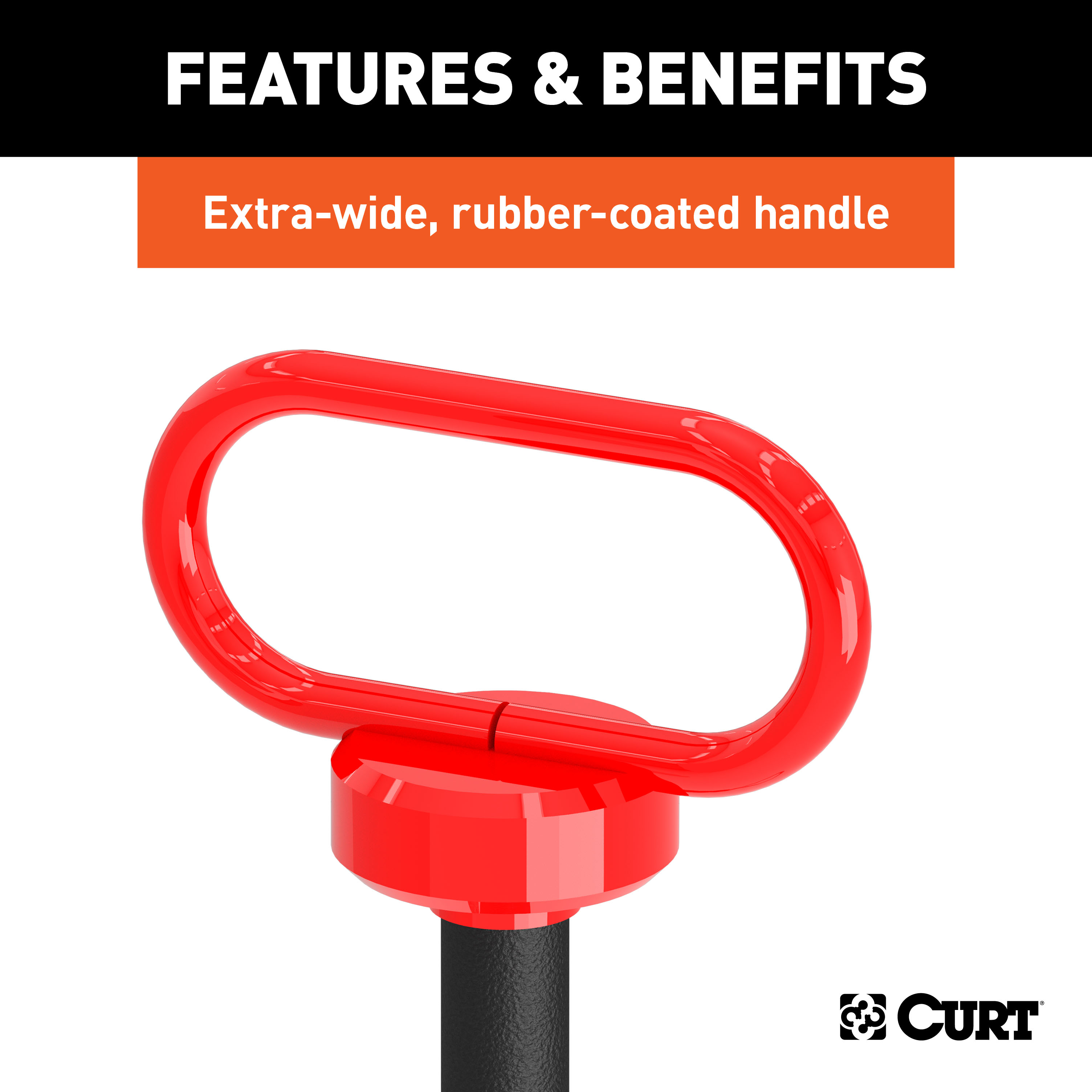 CURT 45804 5/8 x 4-Inch Clevis Pin Hitch with Rubber-Coated Handle and Clip thumbnail 2