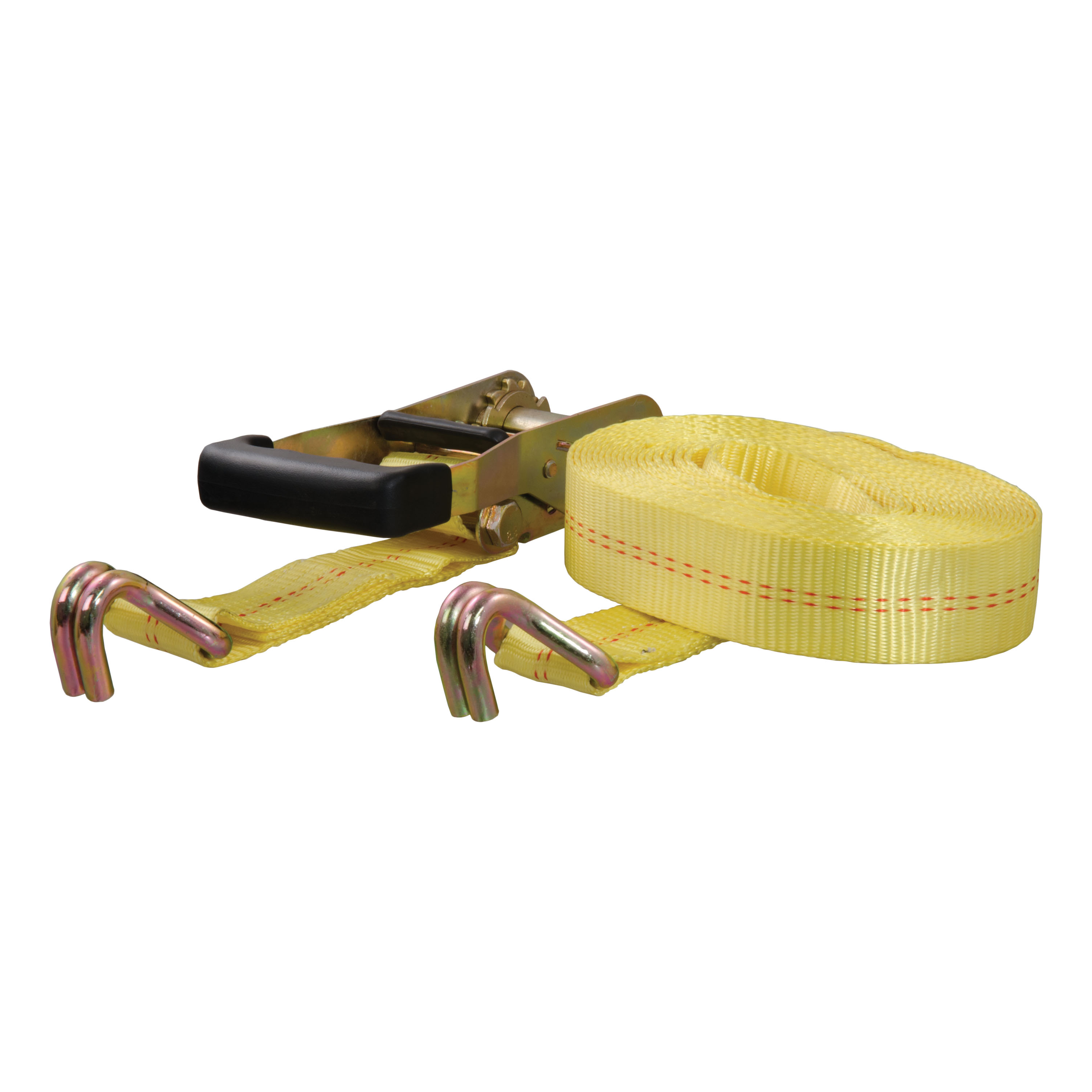 CURT 83047 2-Inch x 27-Foot Yellow Nylon Ratchet Strap, 10,000 lbs. Break Strength thumbnail 0