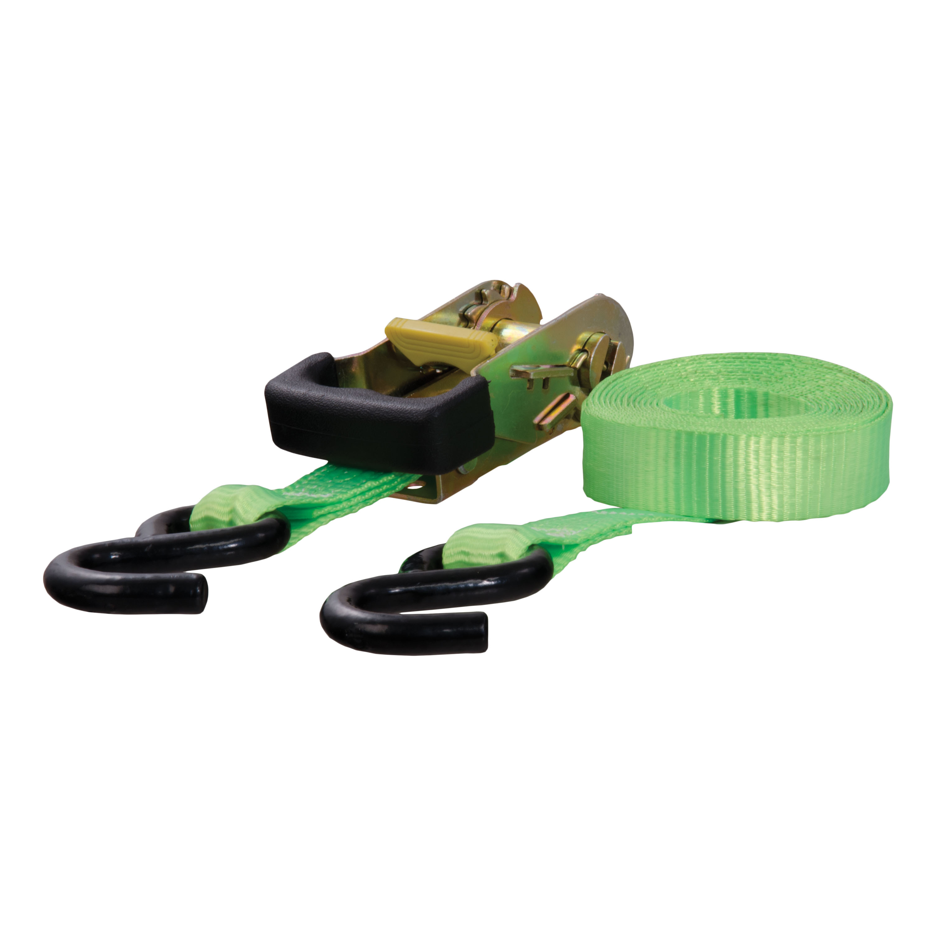 CURT 83027 1-Inch x 16-Foot Lime Green Nylon Ratchet Strap, 3,300 lbs. Break Strength thumbnail 0